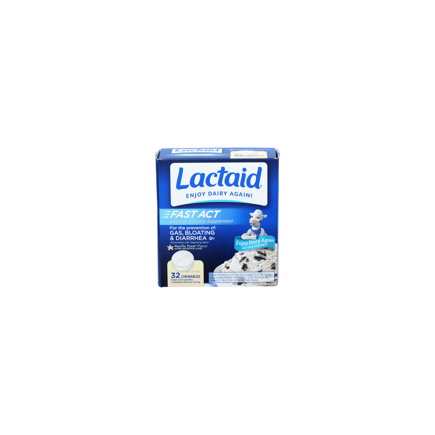 Lactaid Vanilla Twist Flavor Fast Act Lactase Enzyme Supplement - 32 Count Image 1 of 2