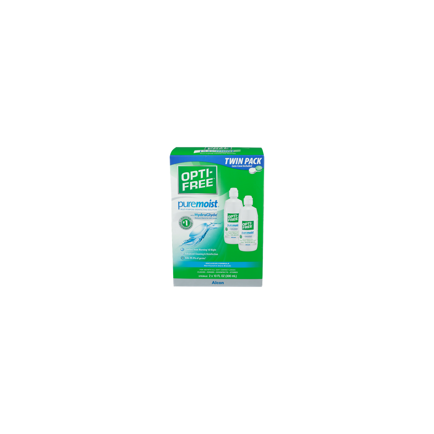 Opti-Free Puremoist With Hydraglyde - 10 Fluid Ounce - 2 Count Image 1 of 3