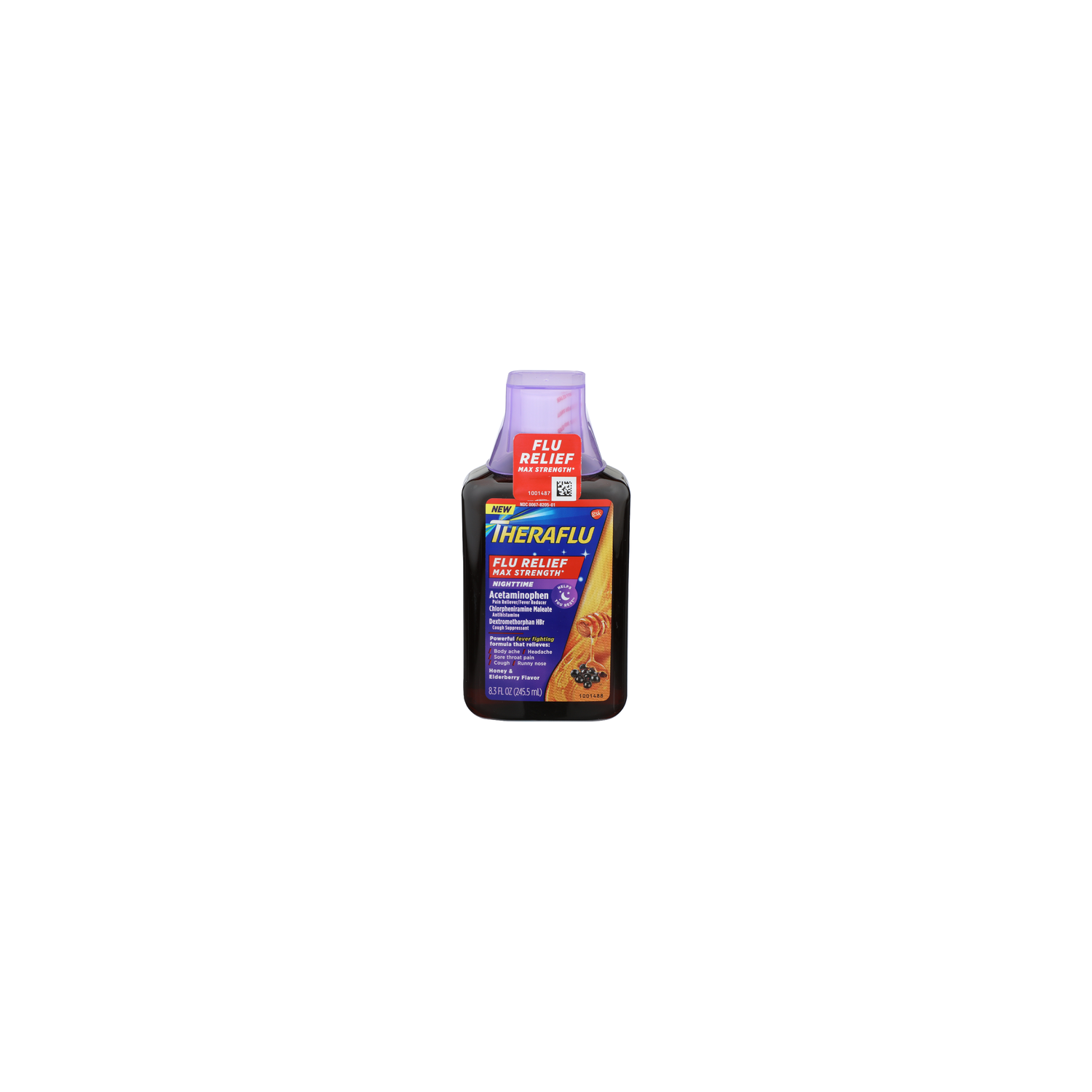 Theraflu Honey & Elderberry Flavor Nighttime Flu Relief - 8.3 Fluid Ounce Image 1 of 4