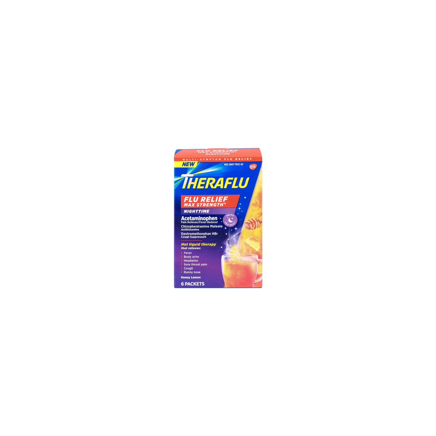Theraflu Honey Lemon Flu Relief - 6 Count Image 1 of 4
