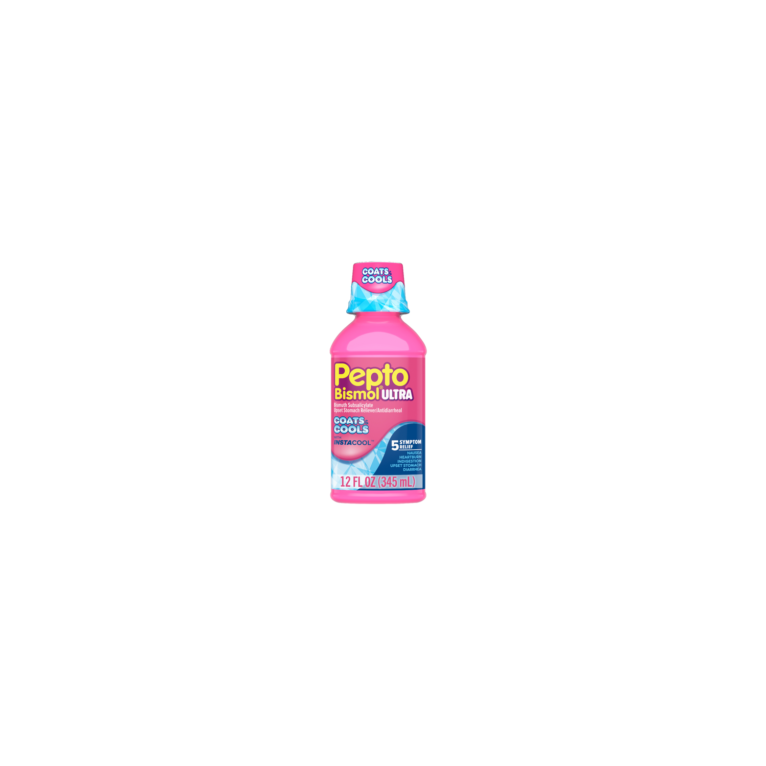 Pepto Bismol Ultra Coats & Cools Instacool Liquid 5 Symptom Relief - 12 Ounce Image 1 of 2