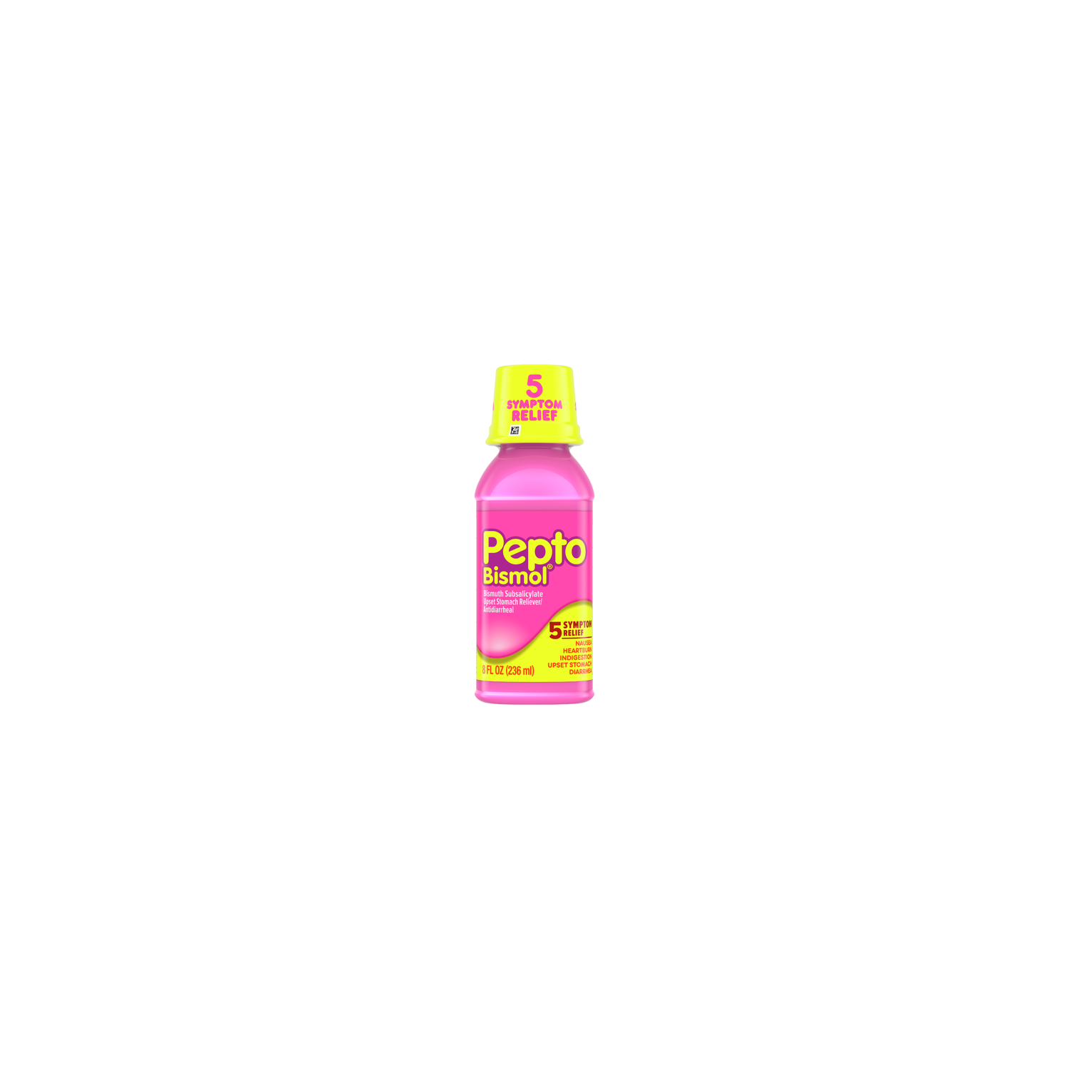 Pepto Bismol Bismuth Subsalicylate Original Liquid 5 Symptom Relief - 8 Ounce