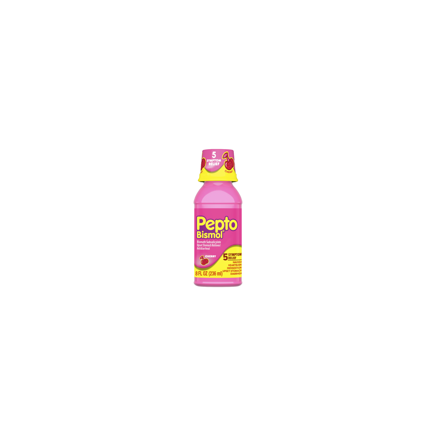 Pepto Bismol Cherry Liquid 5 Symptom Relief - 8 Ounce Image 1 of 2