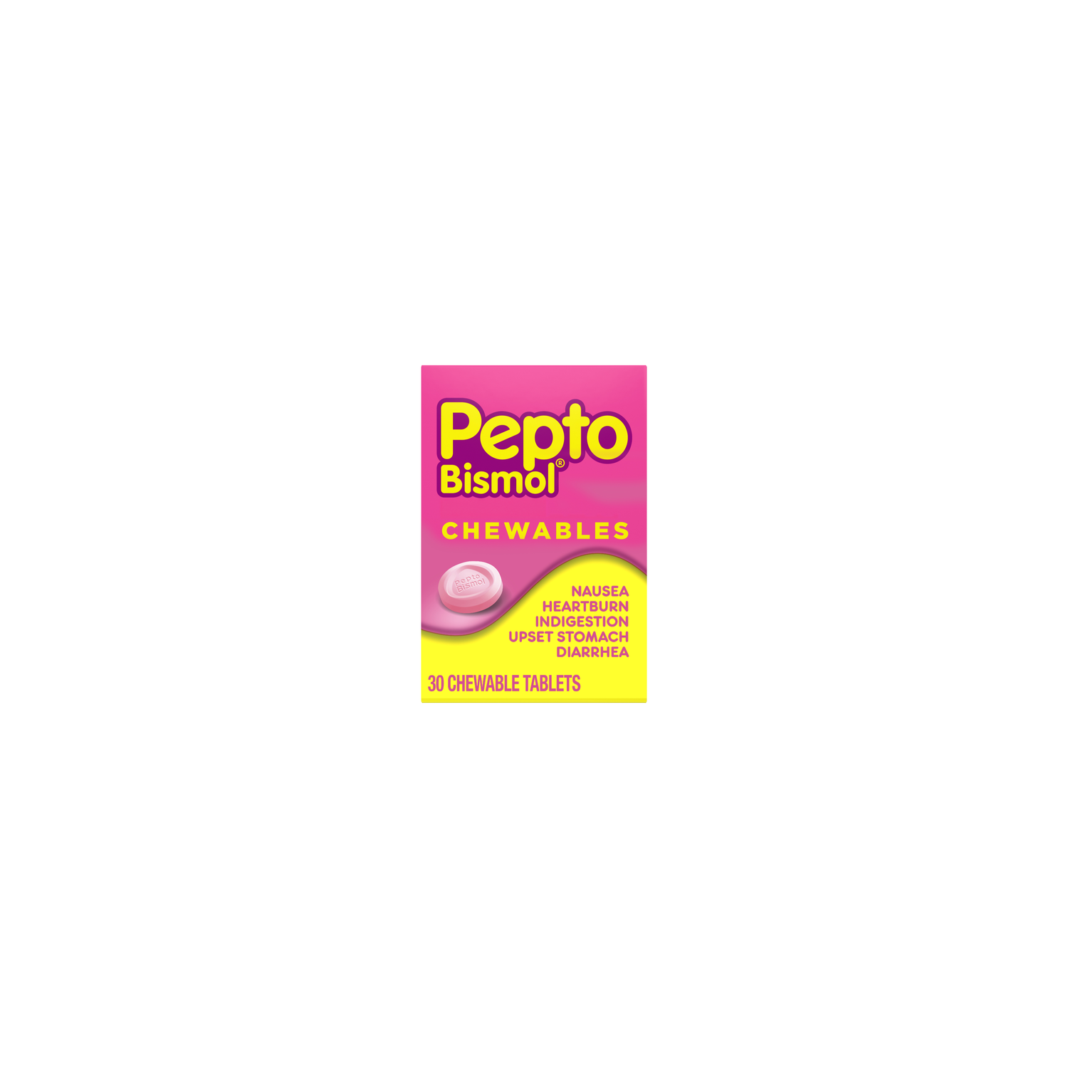Pepto Bismuth Subsalicylate 5 Symptom Relief Chewable Tablets - 30 Fluid Ounce Image 1 of 2