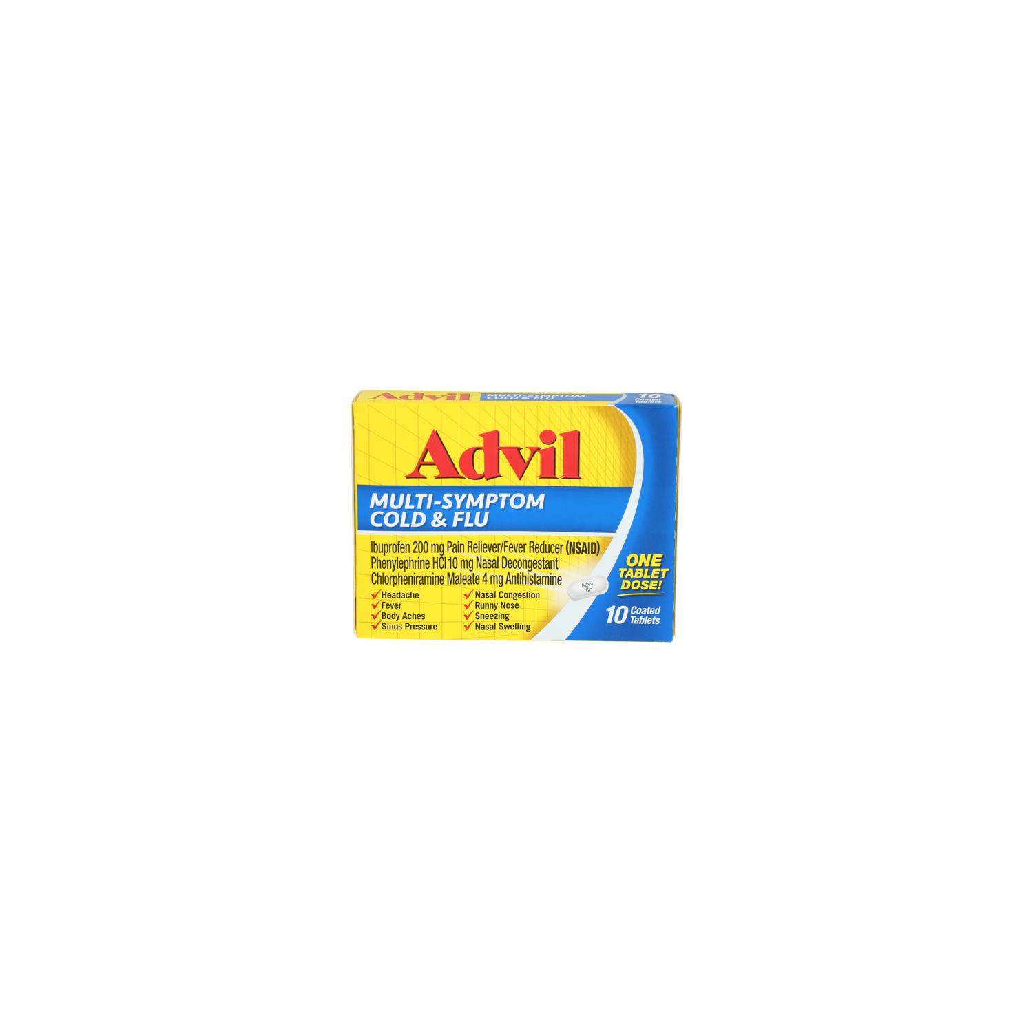 Advil Multi-Symptom Cold & Flu - 10 Count Image 1 of 4