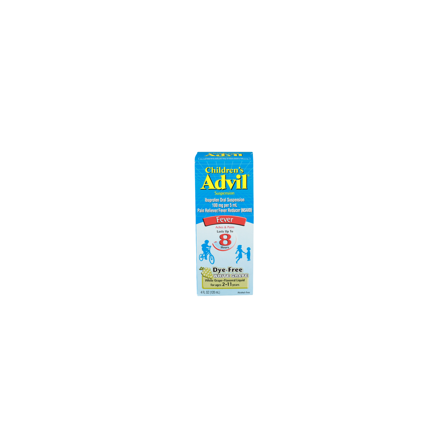 Children's Advil White Grape Dye Free Pain Reliever and Fever Reducer - 4 Fluid Ounce Image 1 of 4