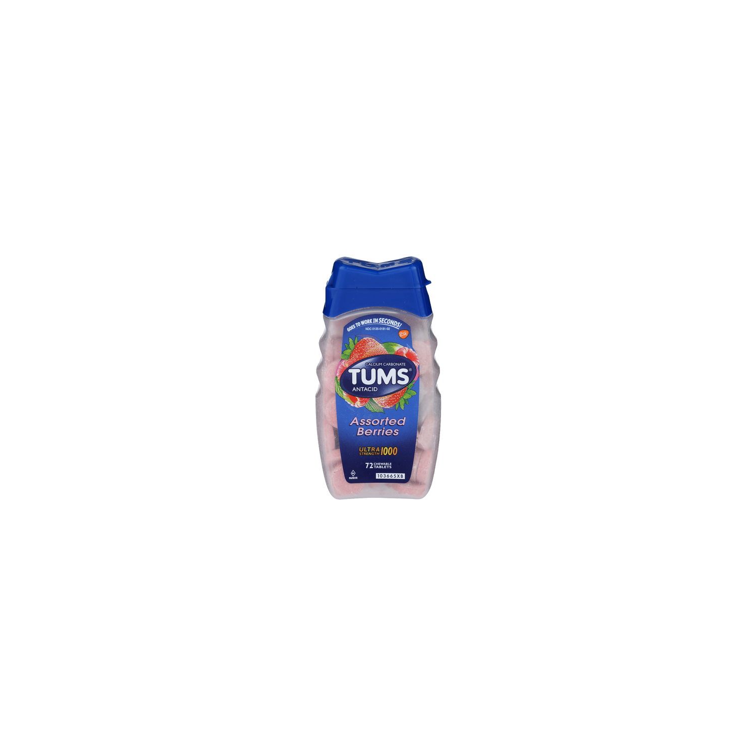 Tums Assorted Berries Ultra Strength 1000 Antacid - 72 Count Image 1 of 2