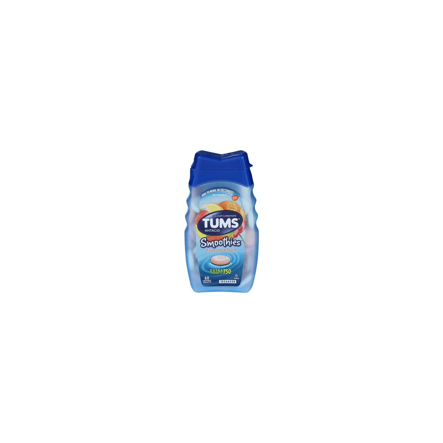 Tums Smoothies Assorted Fruit Extra Strength Antacid - 60 Count Image 1 of 2