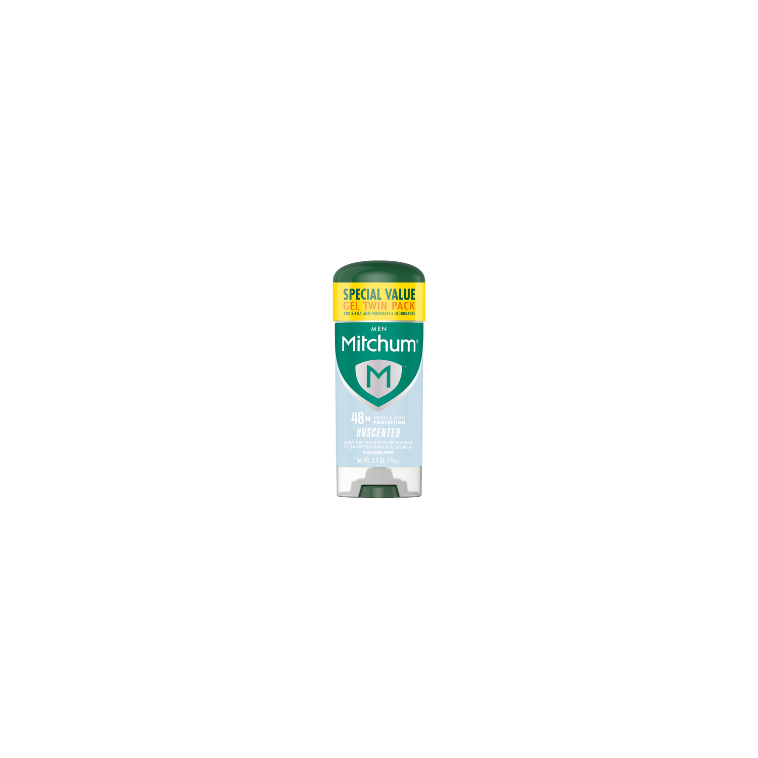 Mitchum Mitch Triple Odor Defense Gel M Unscented 3.4ozX2 - 3.4 OUNCE Image 1 of 2
