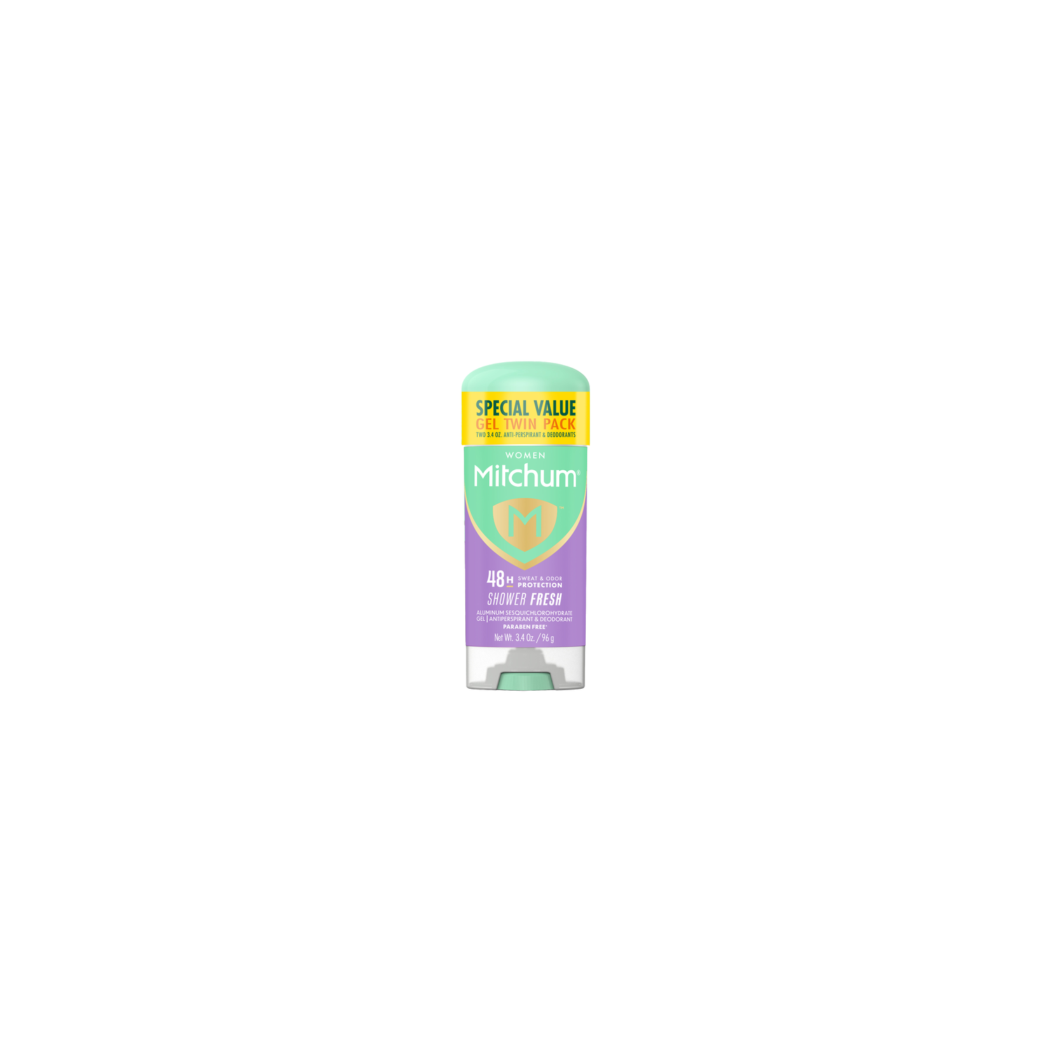 Mitchum Mitch Triple Odor Defense Gel W Shower Fresh 3.4ozX2 - 3.4 Ounce Image 1 of 2