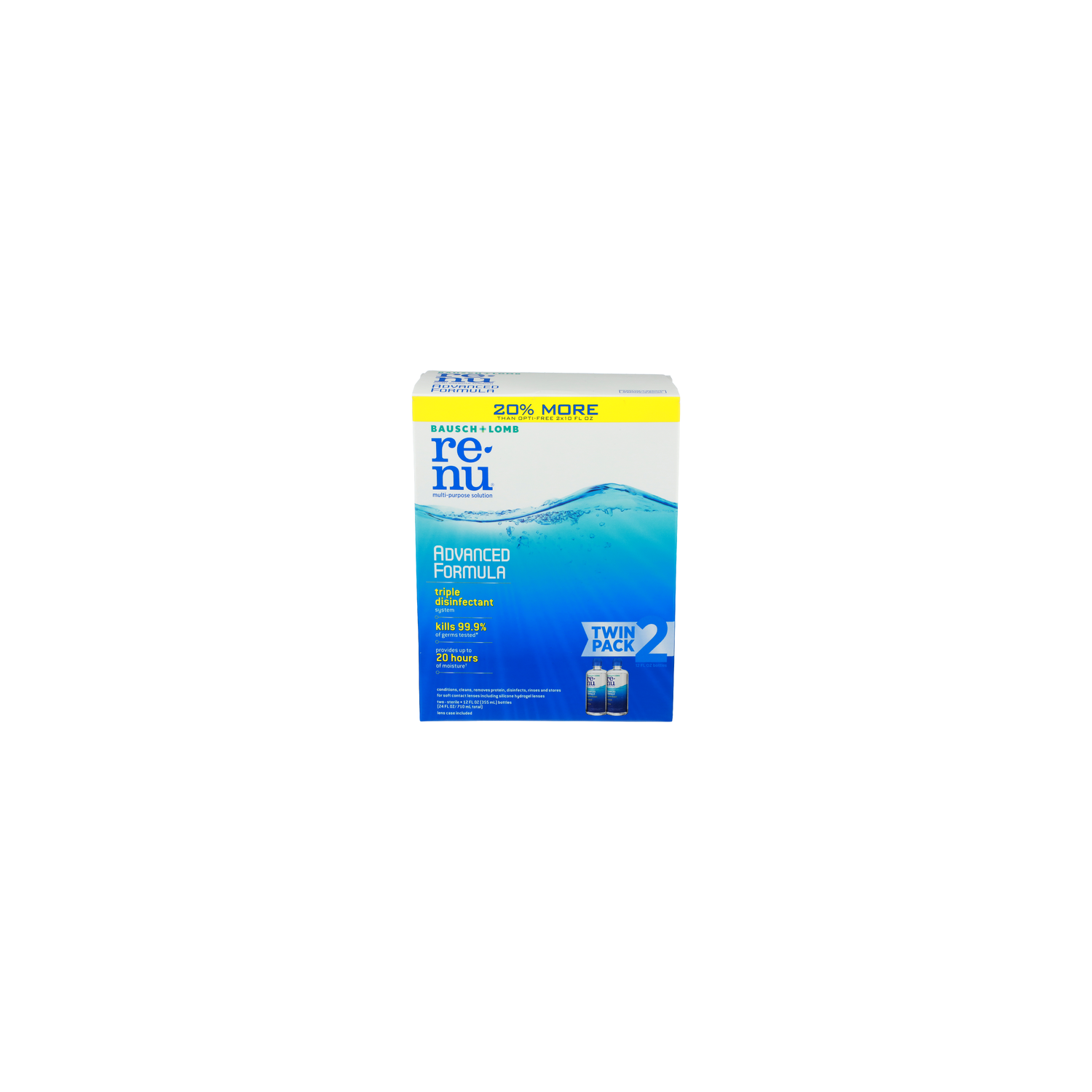 BAUSCH + LOMB RE-NU Twin Pack Multi-Purpose Solution - 12 Fluid Ounce - 2 Count Image 1 of 3