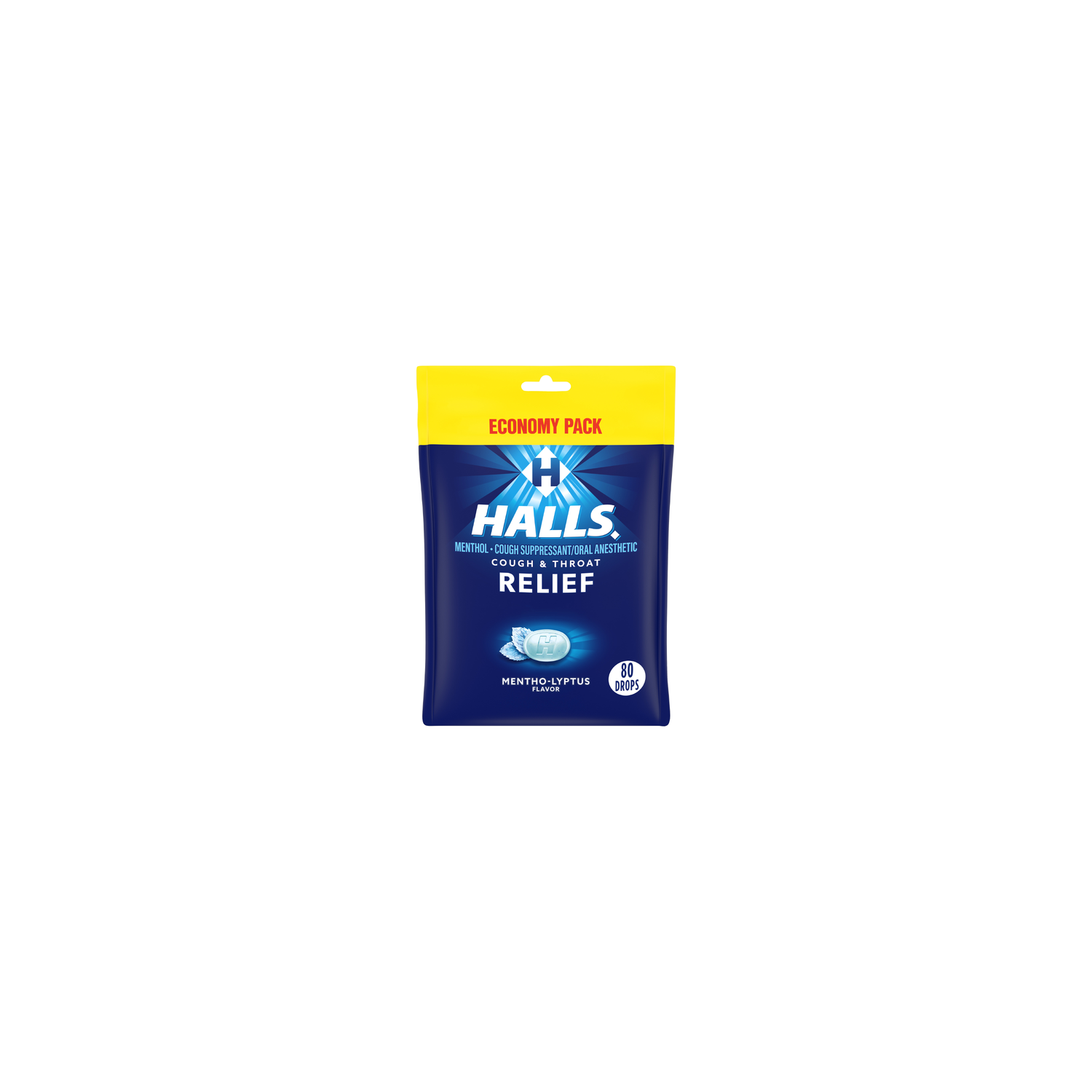 Halls Relief Mentho-Lyptus Flavor Economy Pack Menthol Cough Suppressantoral Anesthetic - 80 Count Image 1 of 3