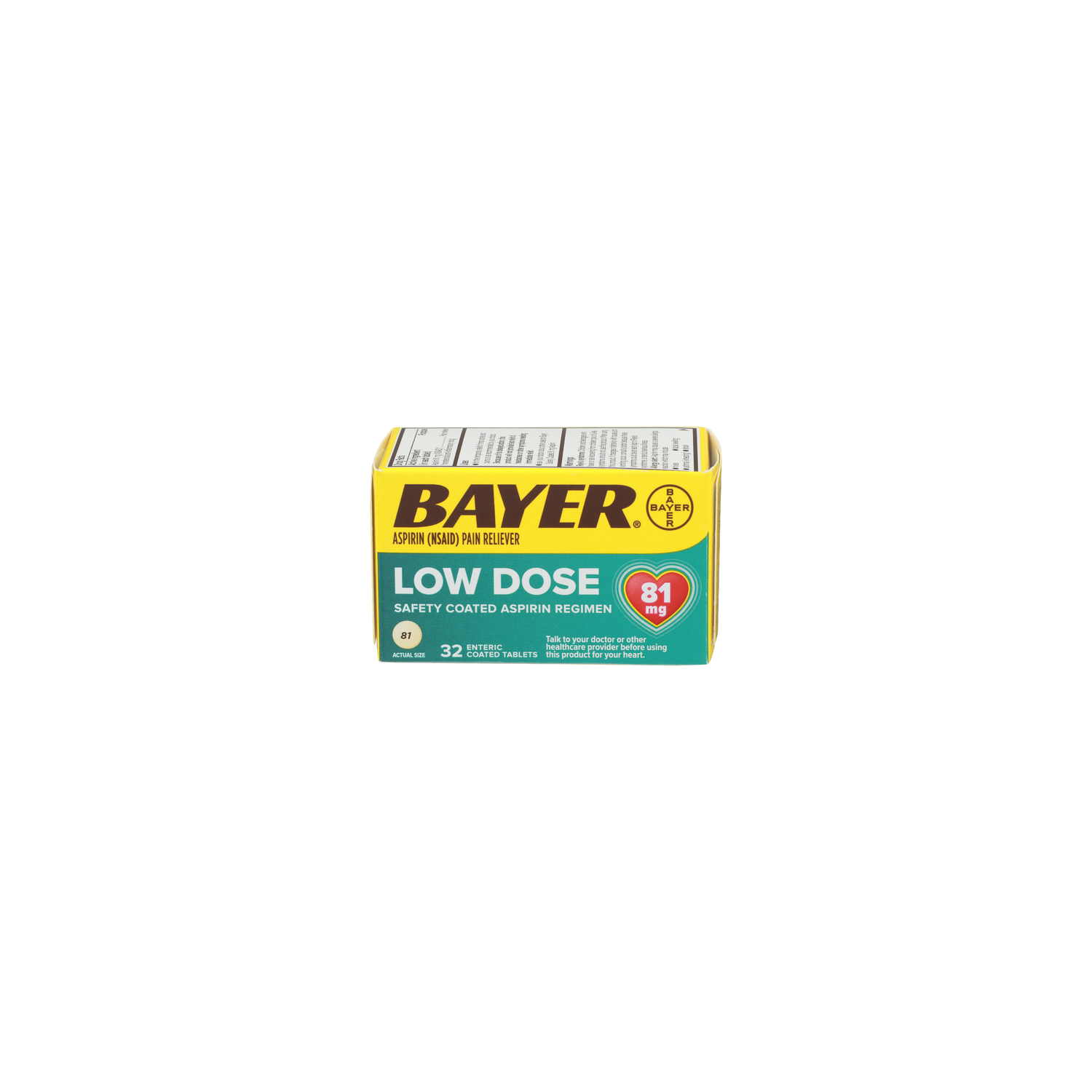 Bayer Low Dose Aspirin Nsaid Pain Reliever - 32 Count Image 1 of 3