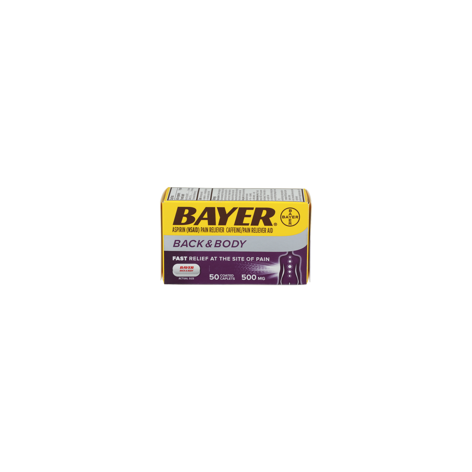 Bayer Back & Body Aspirin Nsaid Pain Reliever Caffeinepain Aid - 50 Count Image 1 of 4