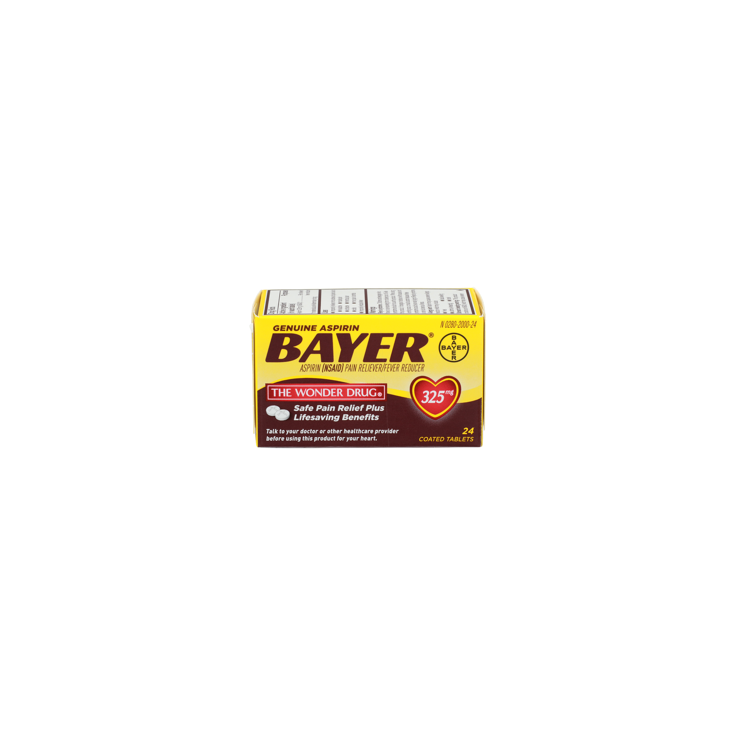 Bayer Aspirin Pain Reliever Fever Reducer 325 mg Coated Tablets - 24 Count Image 1 of 4