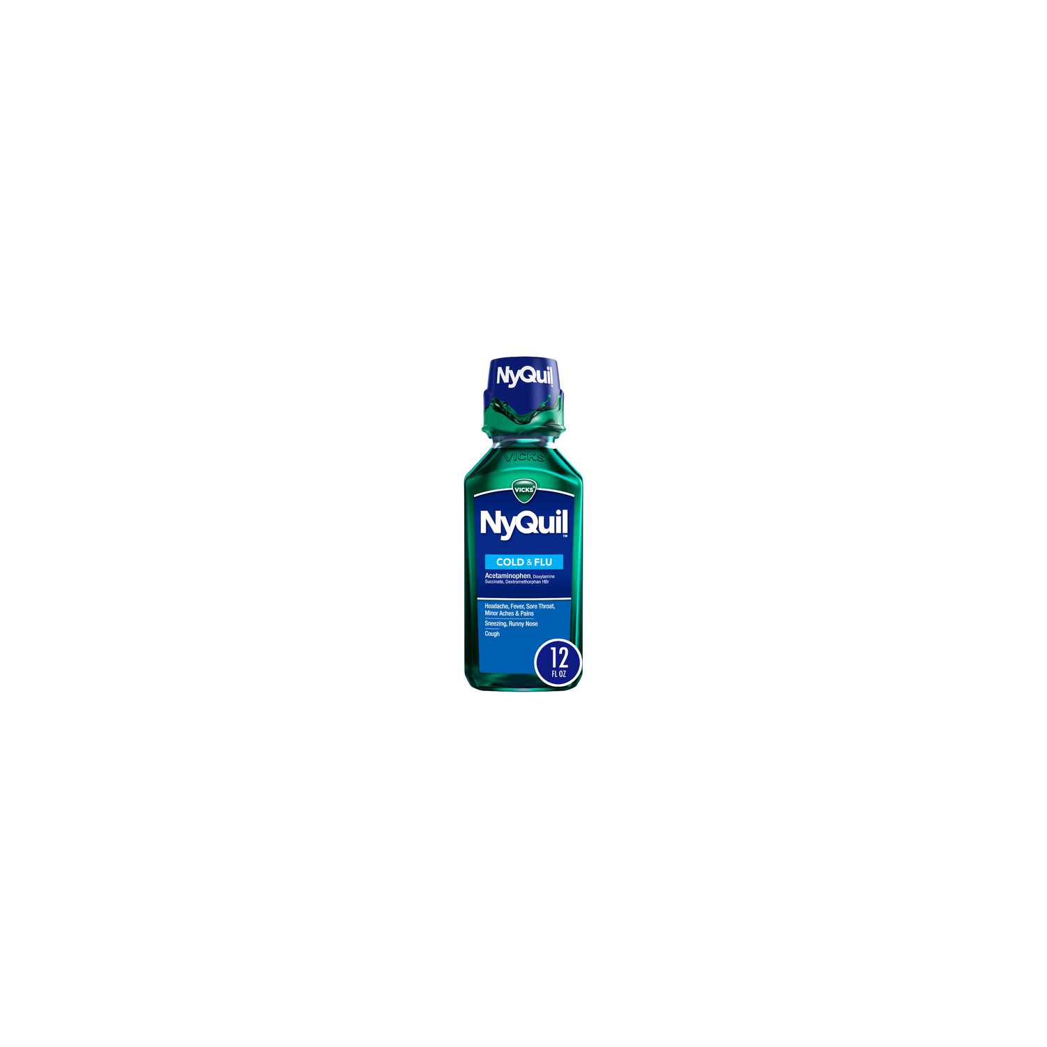 Vicks Nyquil Nighttime Relief Cold & Flu - 12 Fluid Ounce Image 1 of 4