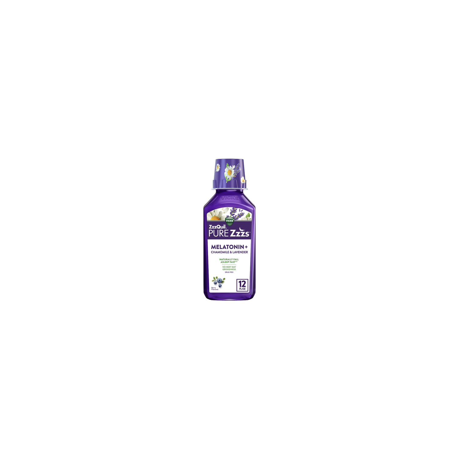 Vicks Zzzquil Pure Zzzs Melatonin With Chamomile & Lavender Liquid Sleep Aid - 12 Ounce