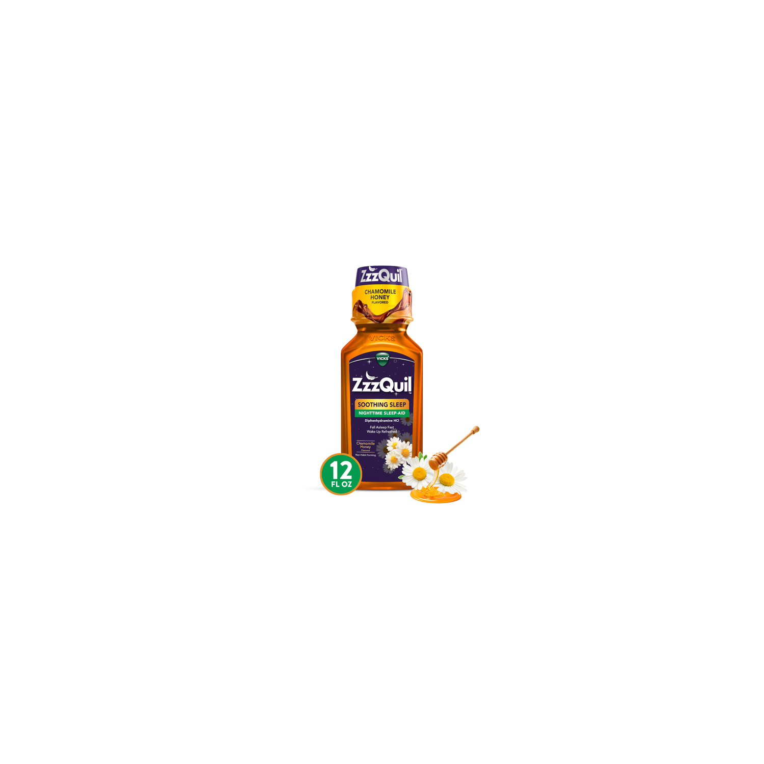 Vicks Zzzquil Chamomile Honey Liquid Nighttime Sleep Aid - 12 Ounce