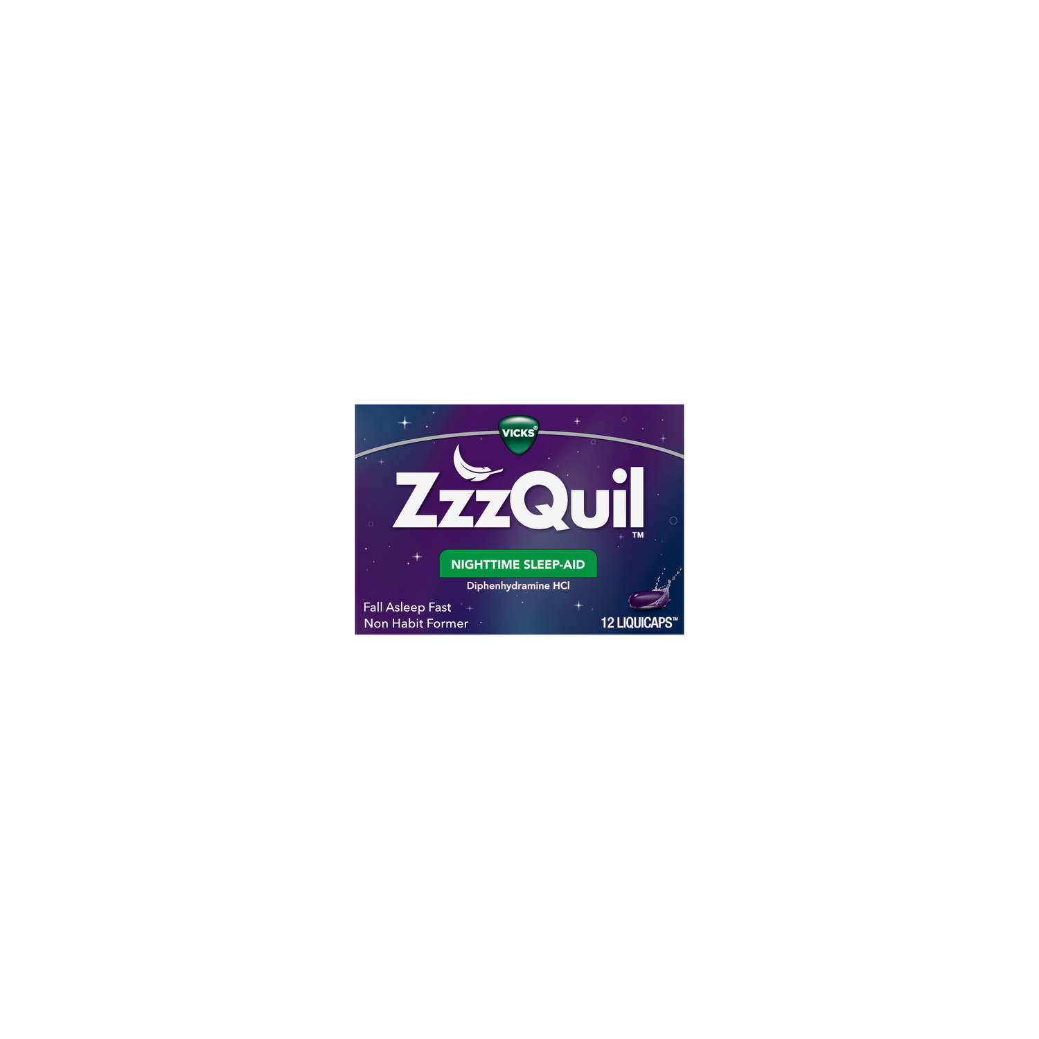 Vicks Zzzquil Nighttime Sleep-Aid - 12 Count Image 1 of 2