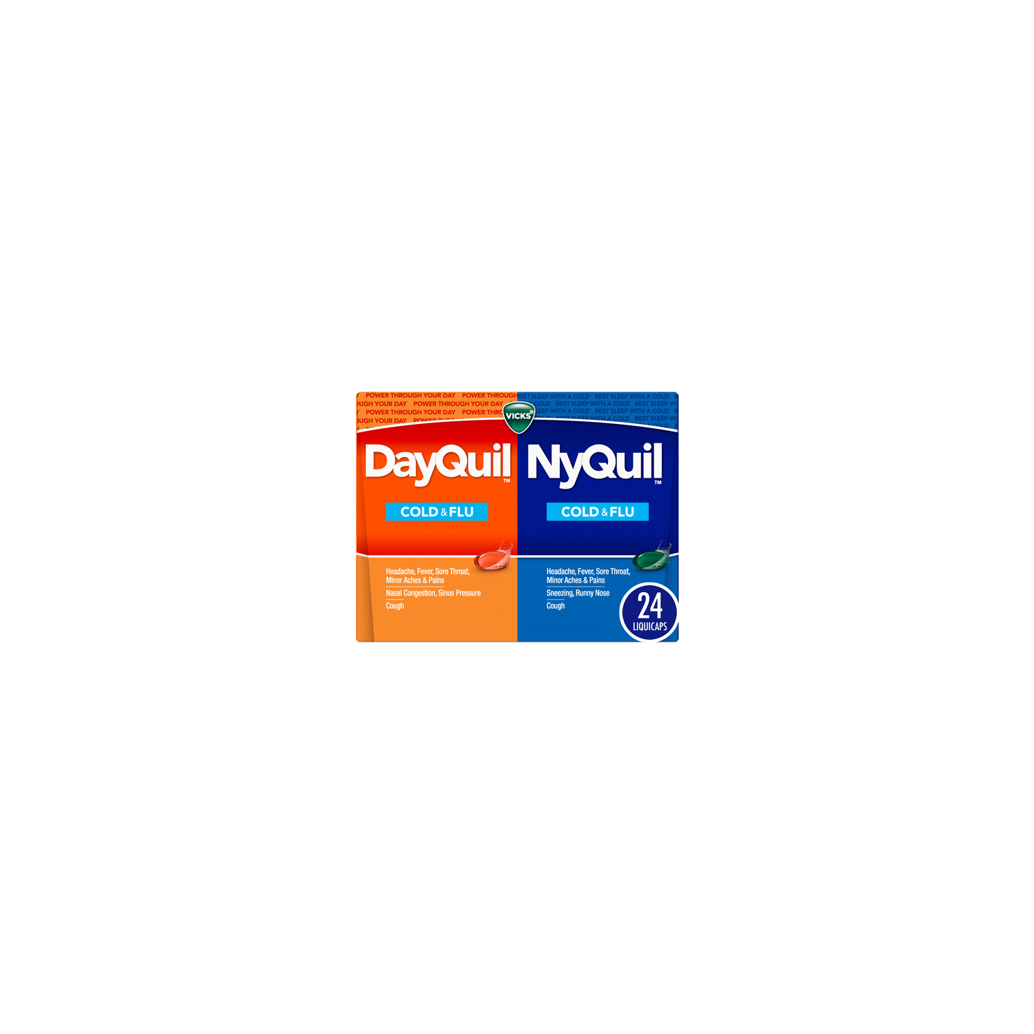 Vicks DayQuil & NyQuil Severe Combo Pack Cold & Flu Liquicaps Medicine Powerful Daytime & Nighttime Relief - 1 Kit Image 1 of 2