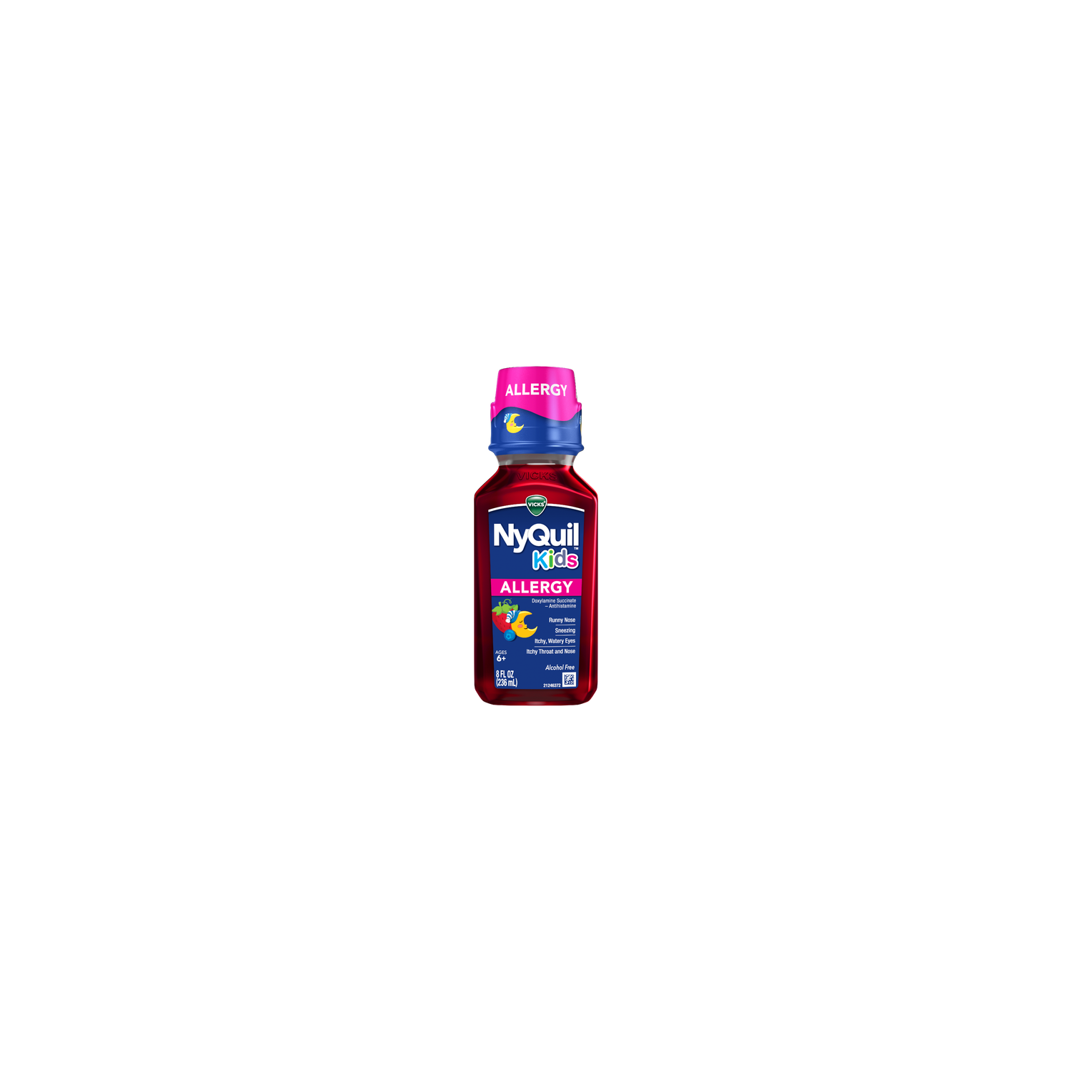 V NyQuil Vicks Kids Allergy Liquid, Nighttime Medicine, Berry - 8 Ounce
