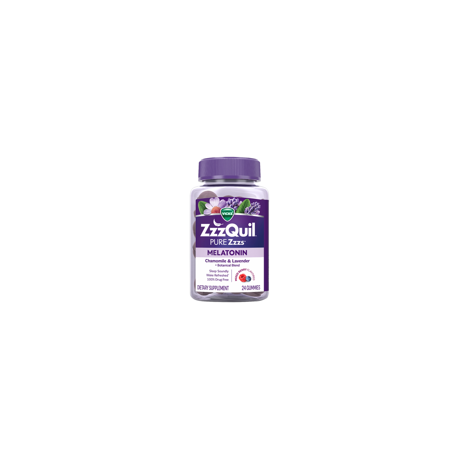 Vicks Zzzquil Wildberry Vanilla Flavored Pure Zzzs - 24 Count Image 1 of 2