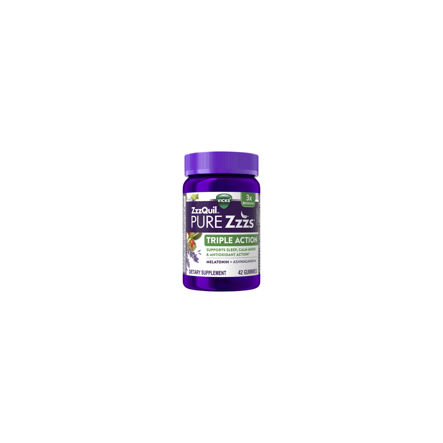 Vicks Zzzquil Pure Zzzs Triple Action, Melatonin Gummies