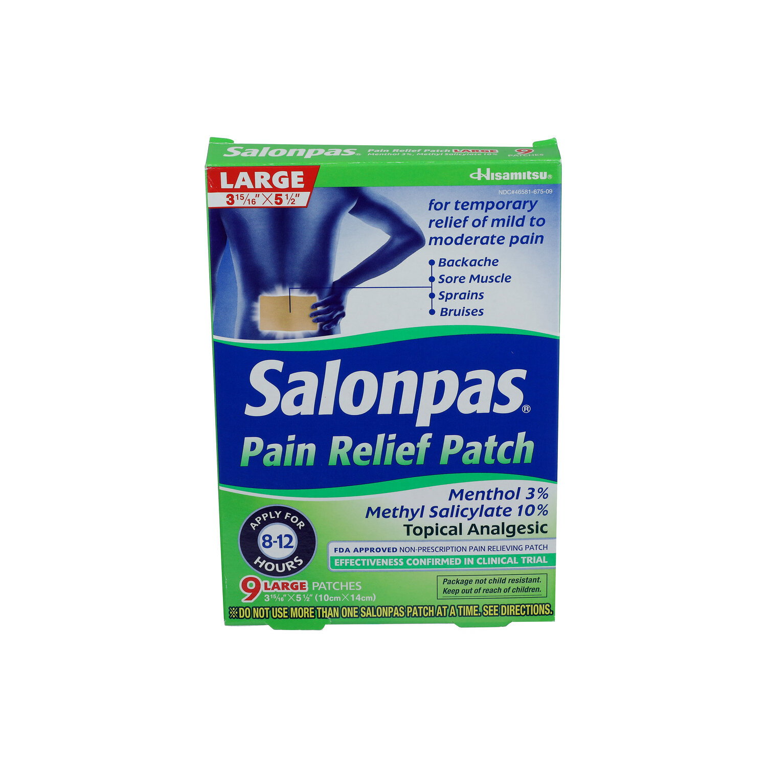 Salonpas Pain Relief Patch, Large - 9 Count Image 1 of 2