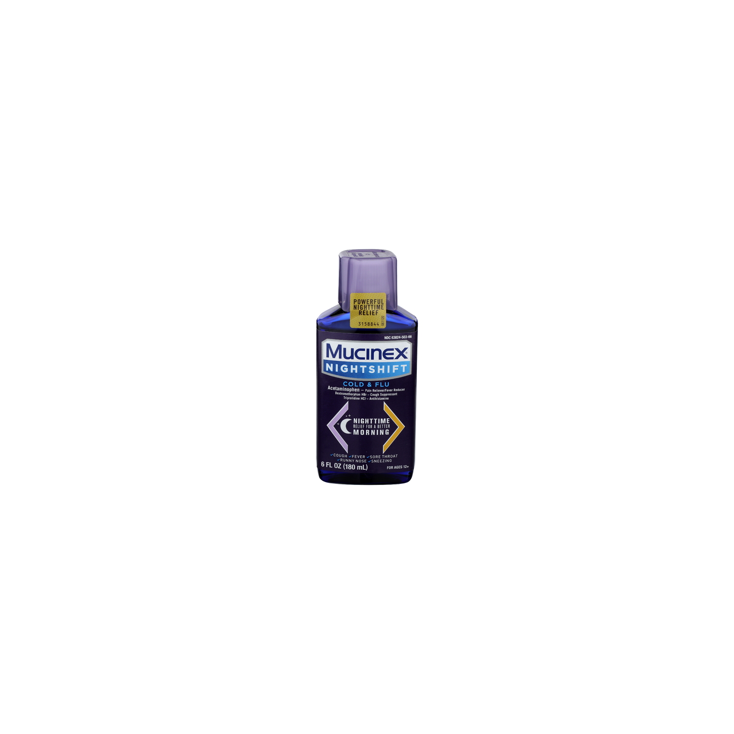 Mucinex Nightshift Cold & Flu - 6 Fluid Ounce Image 1 of 4