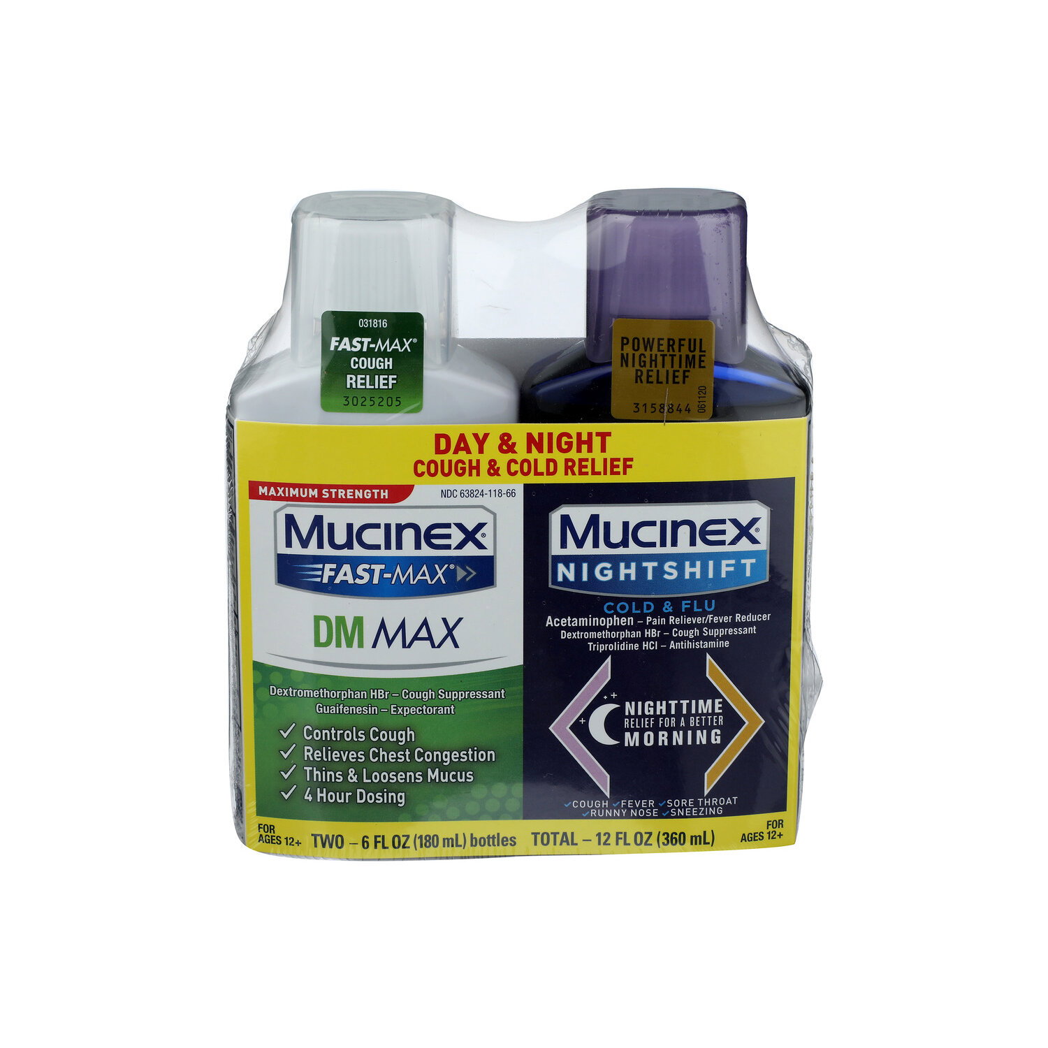 Mucinex Day & Night Cough & Cold Relief - 6 Fluid Ounce - 2 Count Image 1 of 4