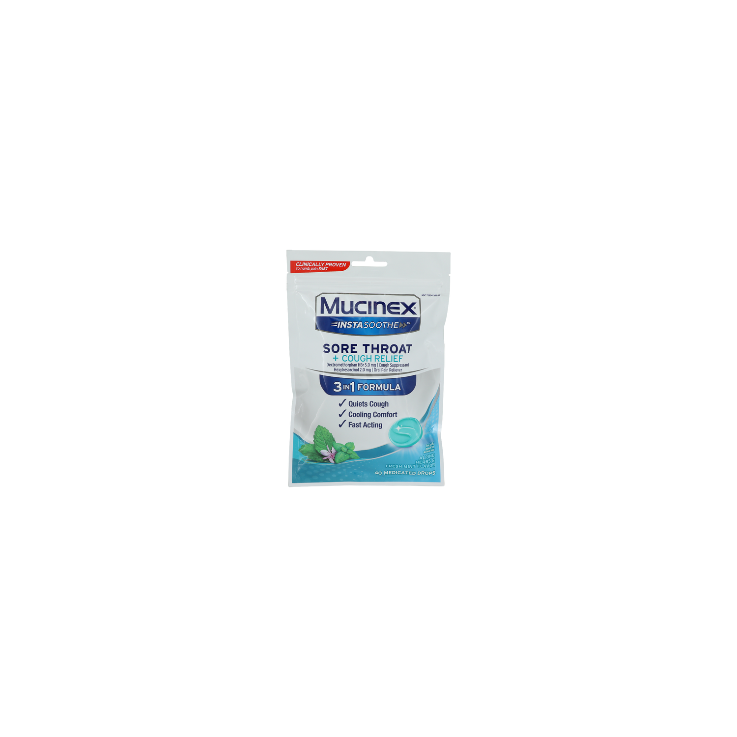 Mucinex Instasoothe Sore Throat & Cough Relief Drops - 40 Count Image 1 of 2