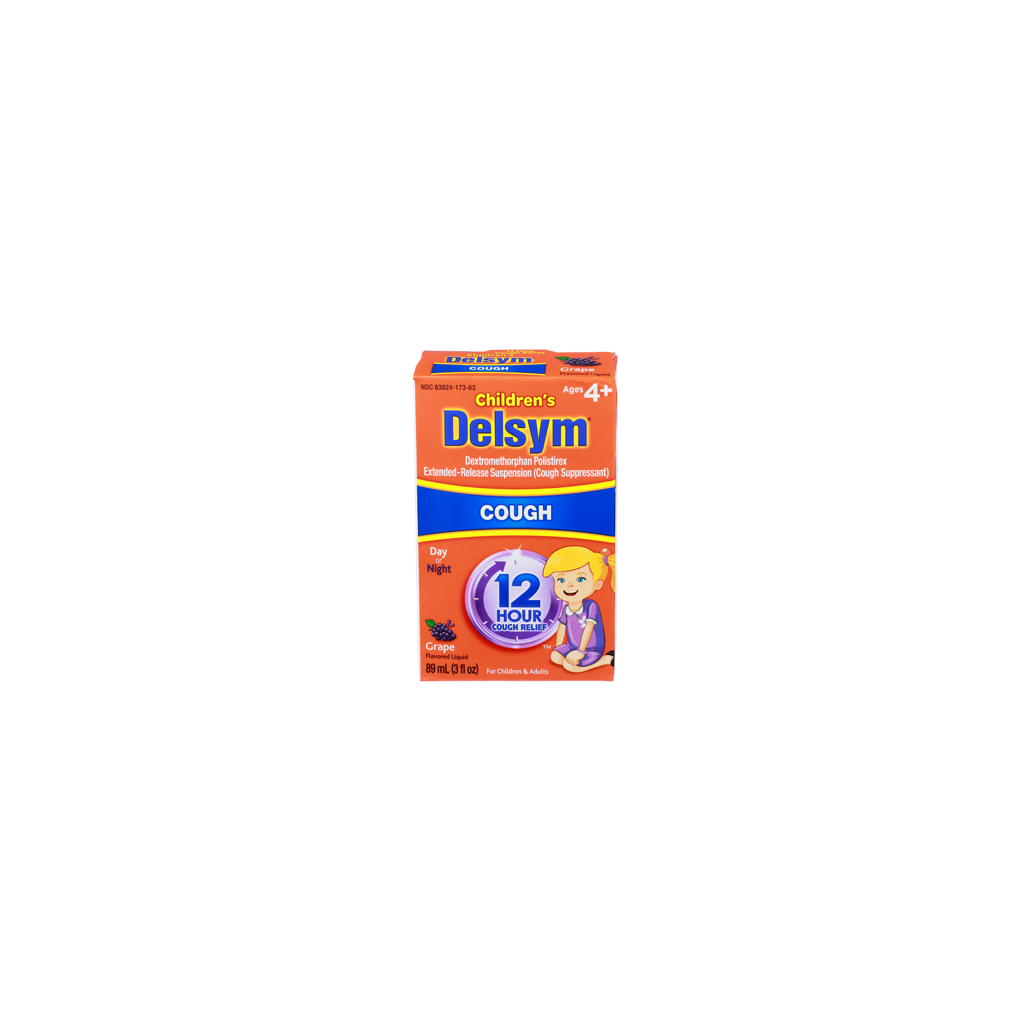 CHILDREN's Delsym Grape Flavored Liquid Cough Relief Suppressant - 89 ml Image 1 of 4