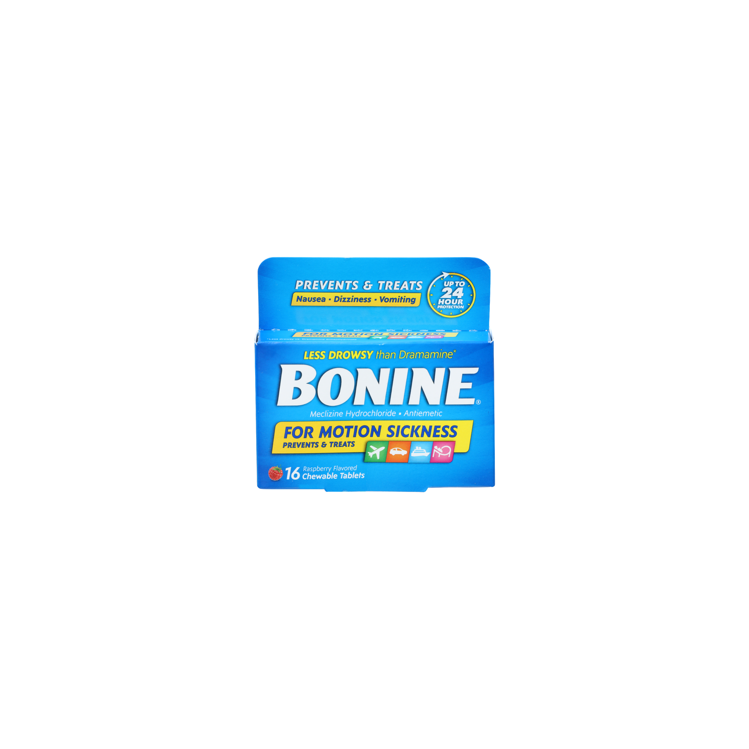 Bonine Raspberry Flavored Meclizine Hydrochloride Antiemetic - 16 Count Image 1 of 4