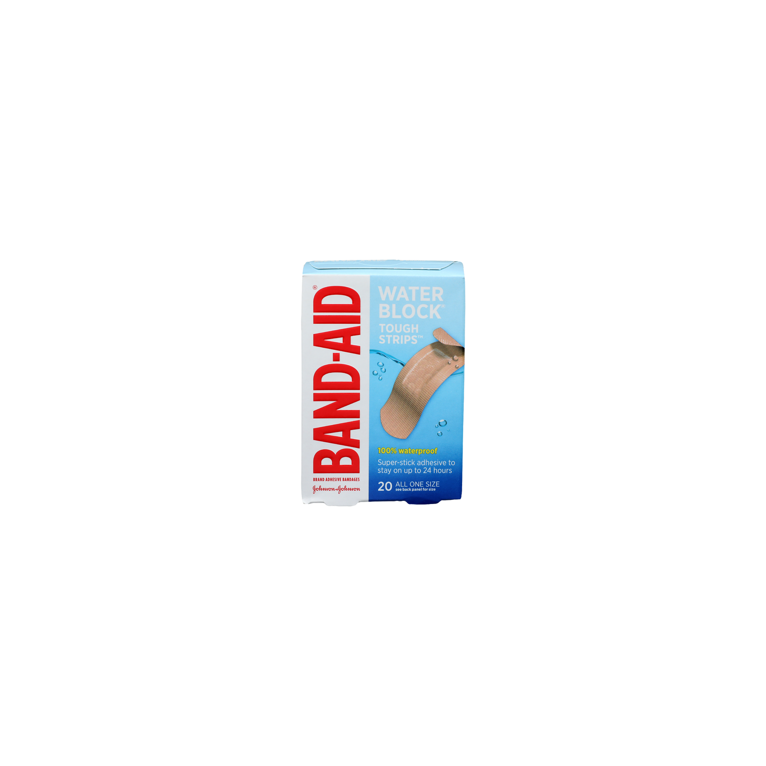 BAND-AID All One Size Water Block Tough Strips Adhesive Bandages - 20 Count Image 1 of 2