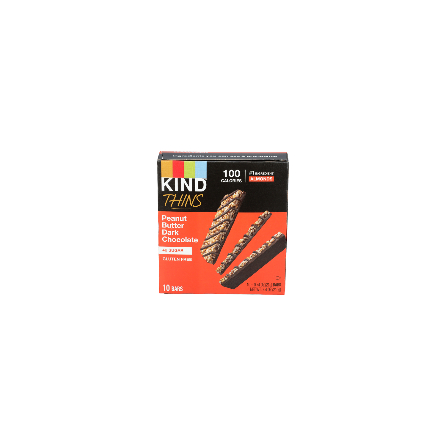Kind Thins Gluten Free Peanut Butter Dark Chocolate Bar - 0.74 Ounce - 10 Count Image 1 of 3