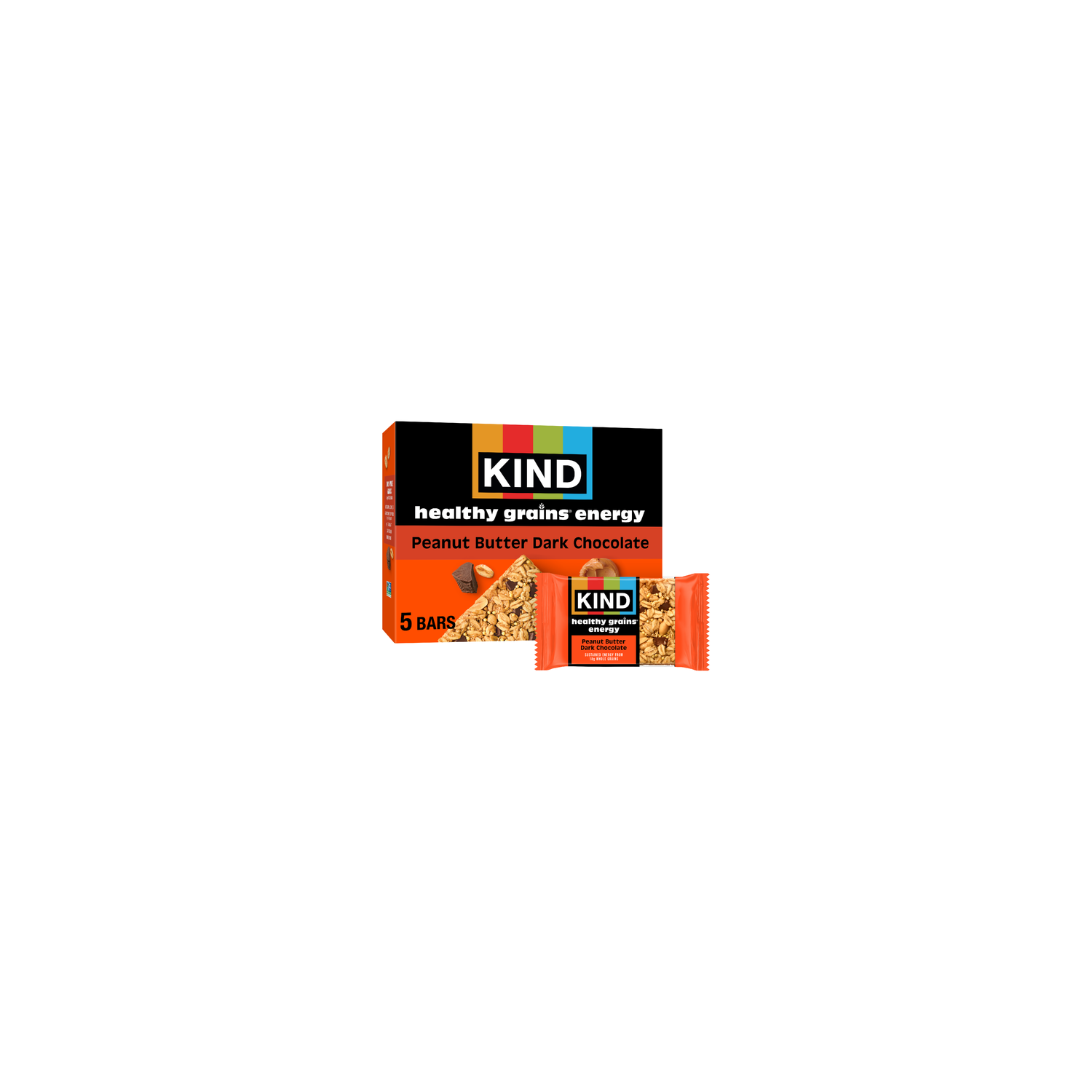 Kind Health Grains Energy Peanut Butter Dark Chocolate - 1.4 Ounce - 5 Count Image 1 of 3