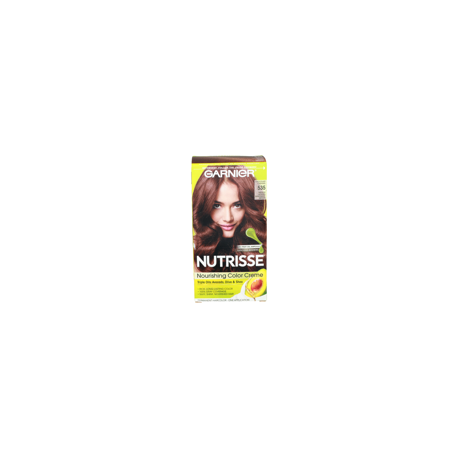 Garnier Nourishing Color Creme Chocolate Caramel 535 Medium Golden Mahogany Brown Nutrisse Permanent Haircolor - 1 Count Image 1 of 2