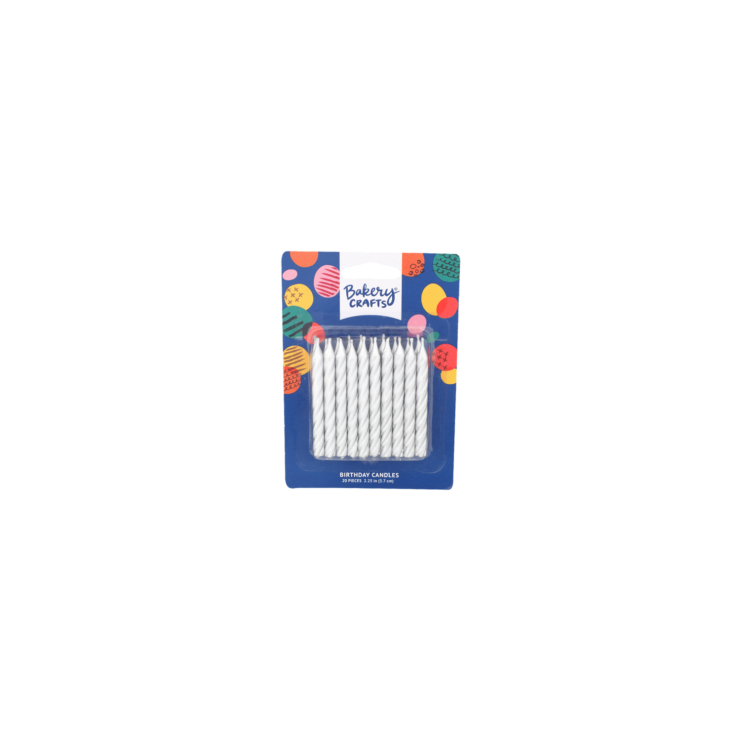 Bakery Crafts Silver With White Lines Birthday Candles - 20 Count Image 1 of 2