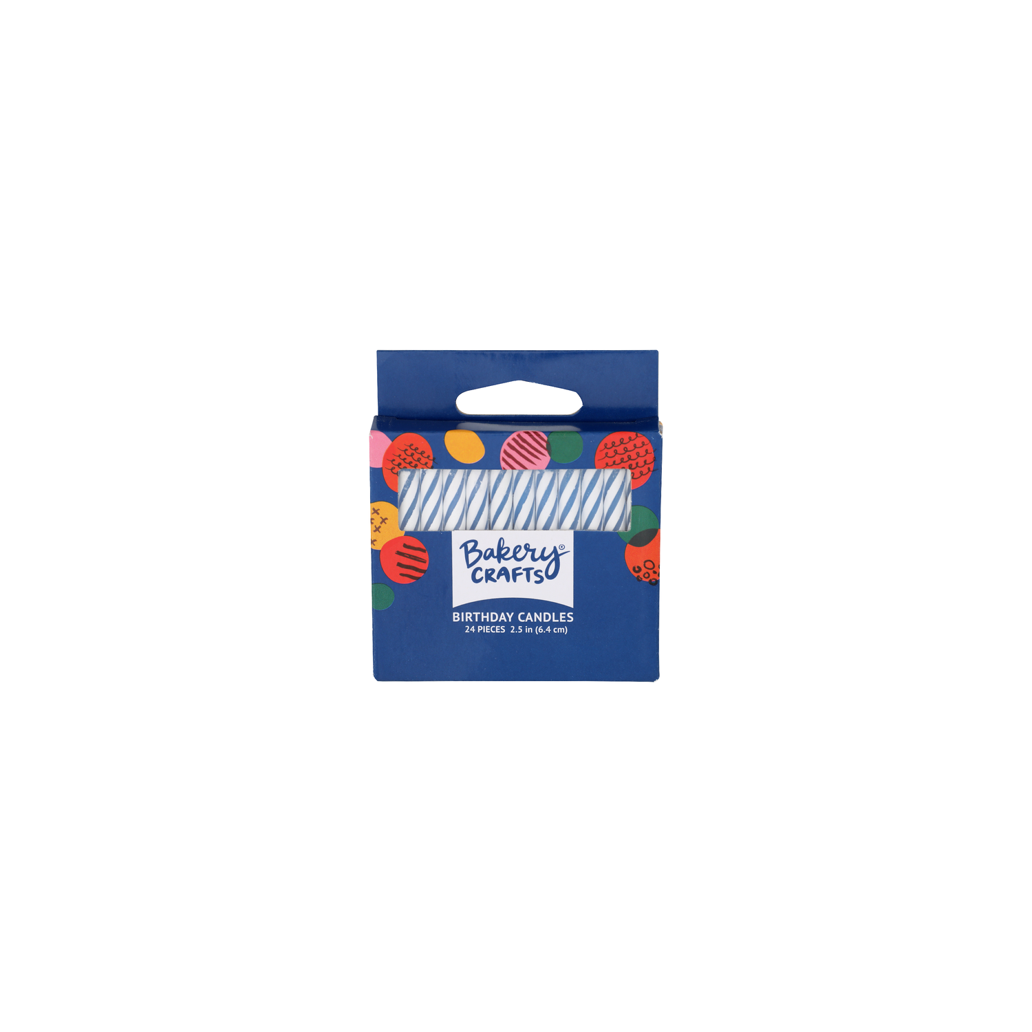 Bakery Crafts Blue With White Lines Birthday Candles - 24 Count Image 1 of 2