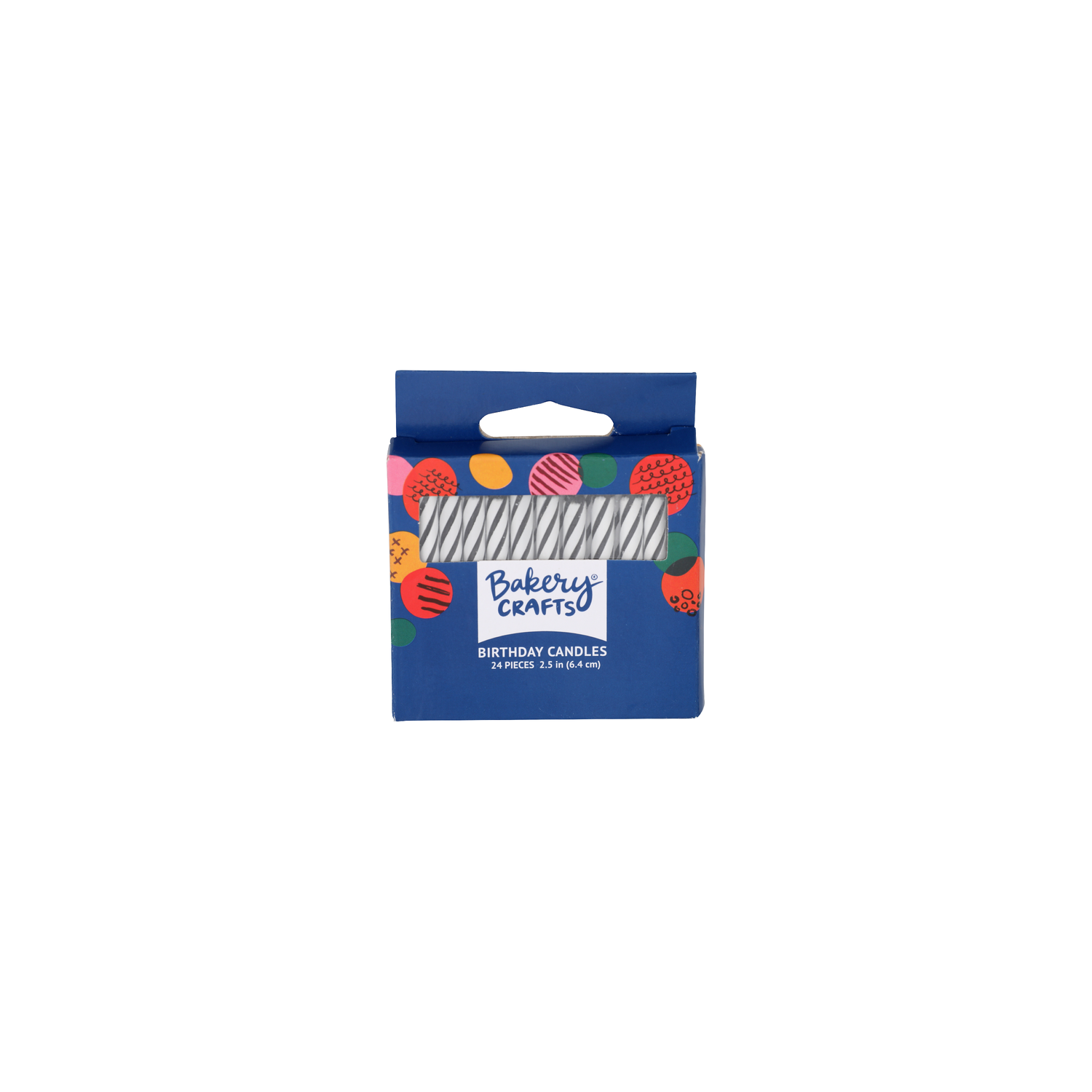 Bakery Crafts Black With White Lines Birthday Candles - 24 Count Image 1 of 2
