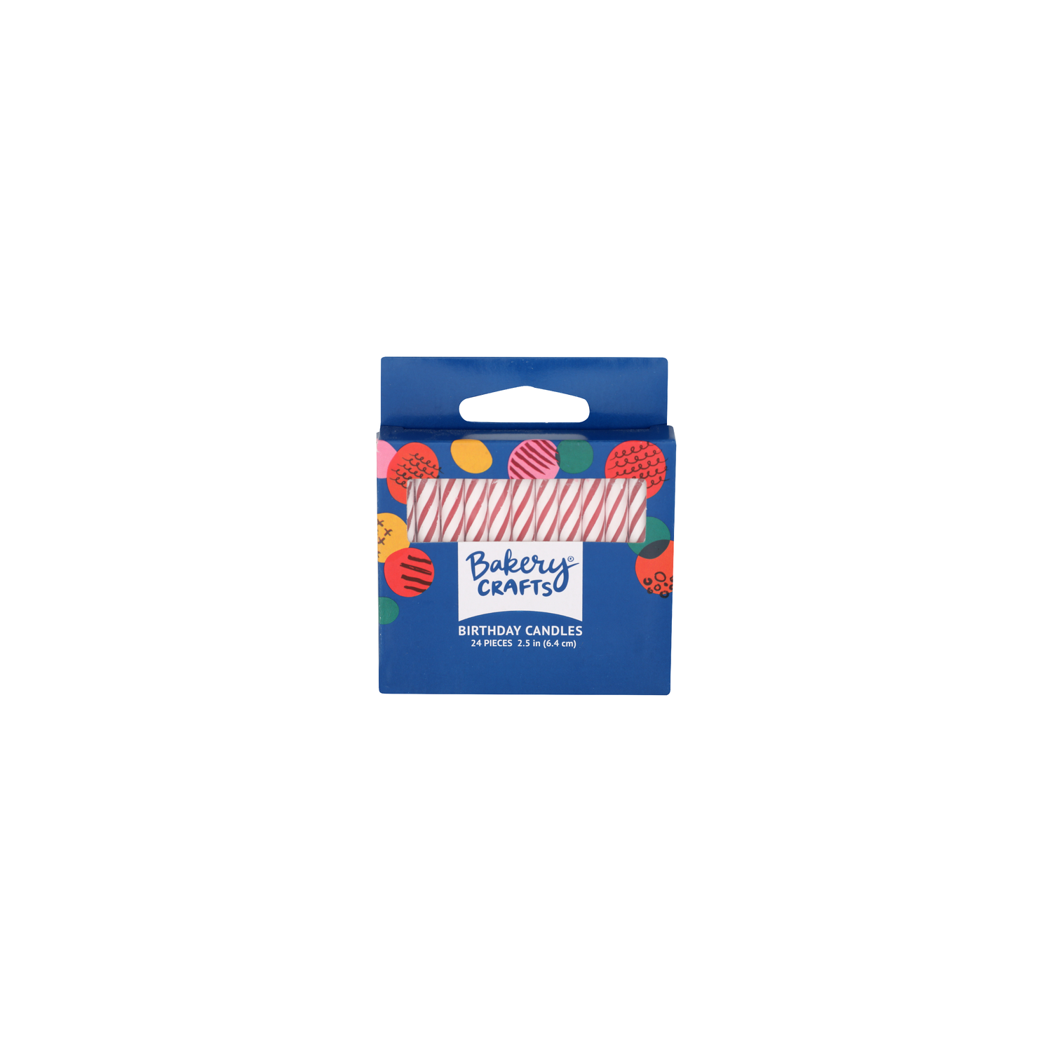 Bakery Crafts Red With White Lines Birthday Candles - 24 Count Image 1 of 2