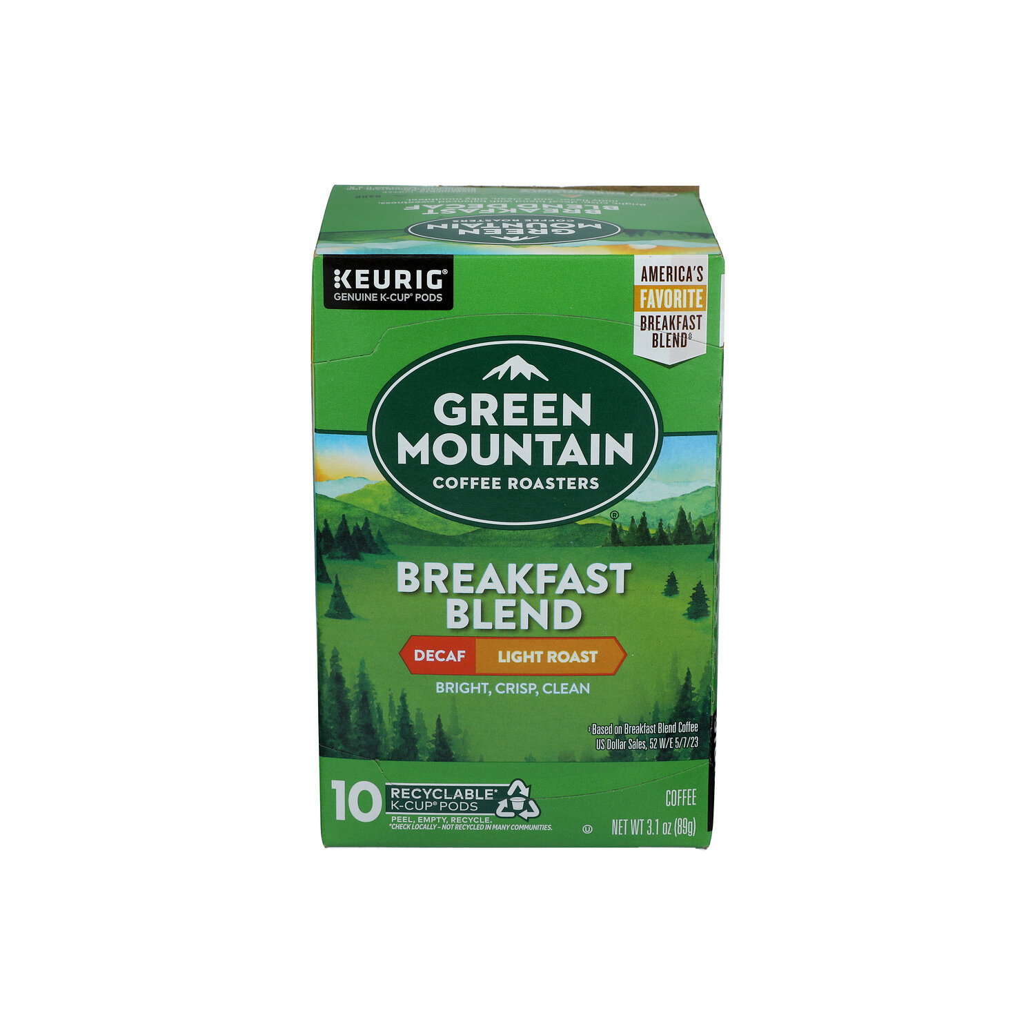 Green Mountain Decaf Light Roast Breakfast Blend Coffee K-Cups - 0.31 Ounce - 10 Count Image 1 of 3