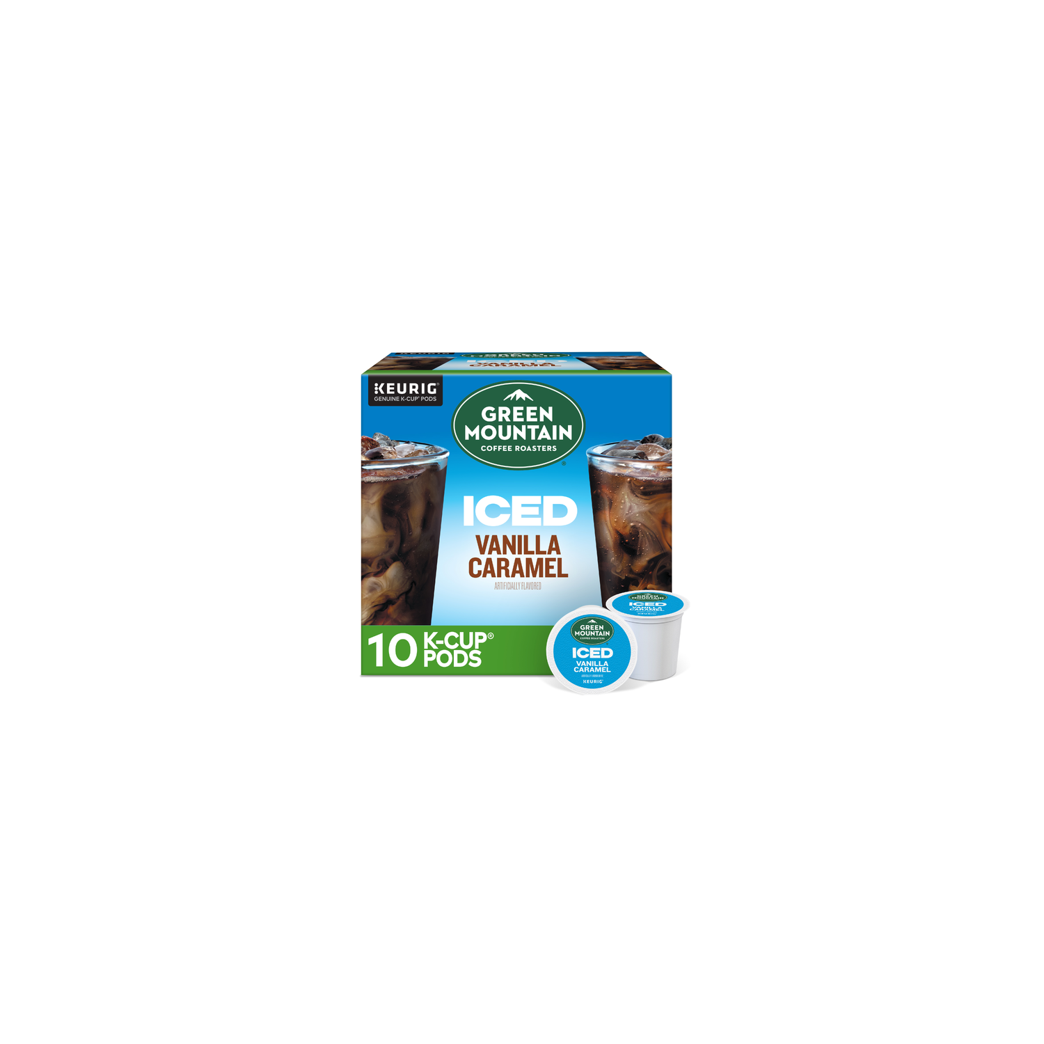 Green Mountain Coffee Roasters Iced Vanilla Caramel Single Serve Keurig K Cup Pods Flavored - 10 Count Image 1 of 2