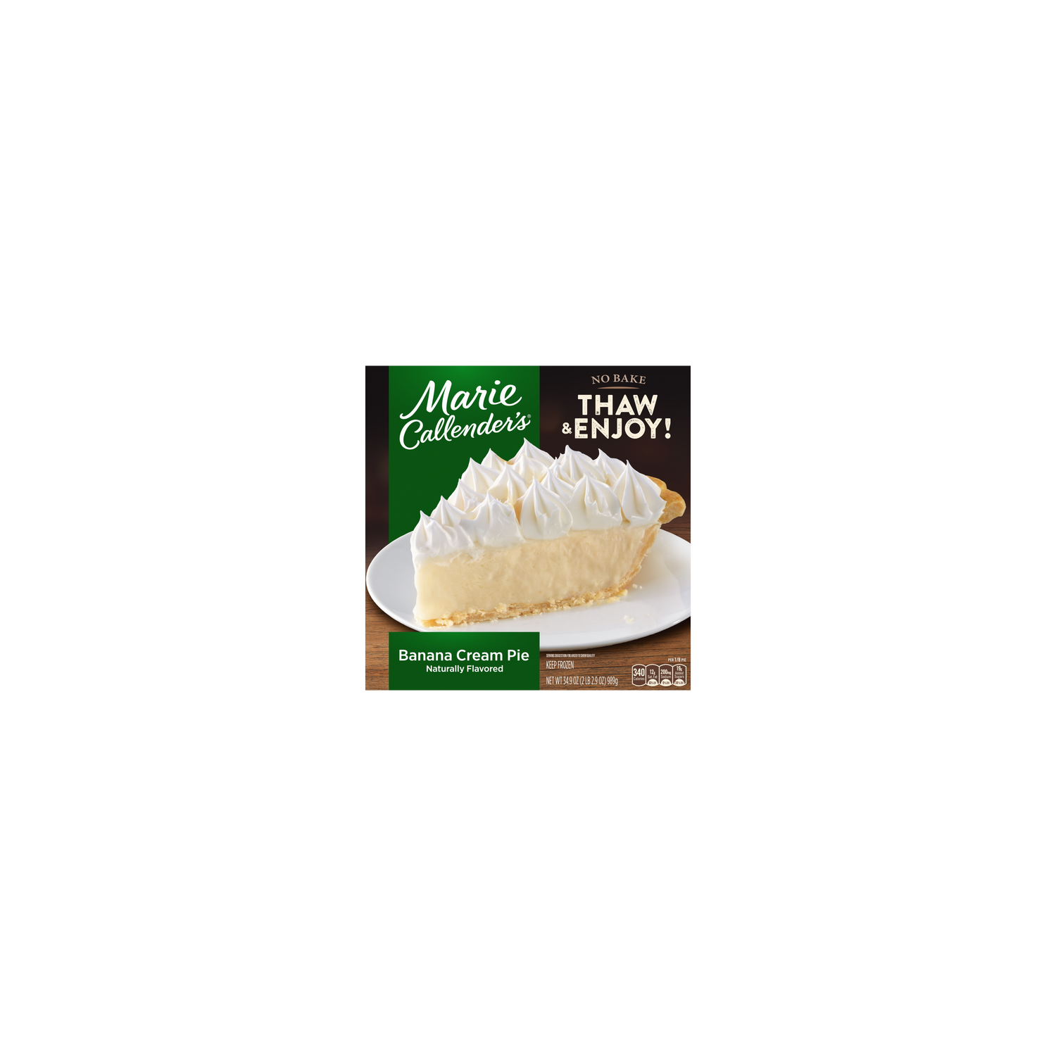 Marie Callender's Banana Cream Pie, Thaw & Enjoy Frozen Dessert - 34.9 Ounce Image 1 of 4