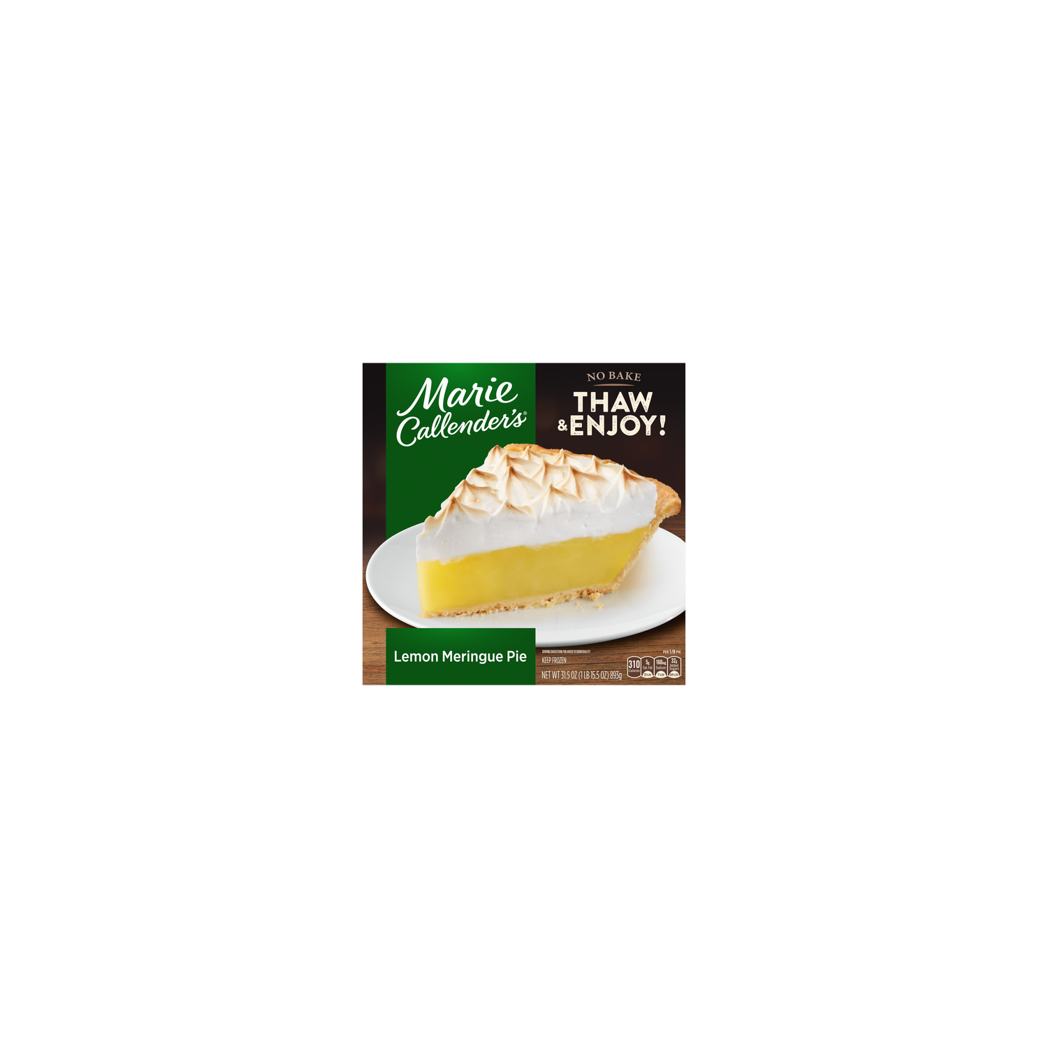 Marie Callender's Lemon Meringue Pie, Thaw & Enjoy Frozen Dessert - 31.5 Ounce Image 1 of 4