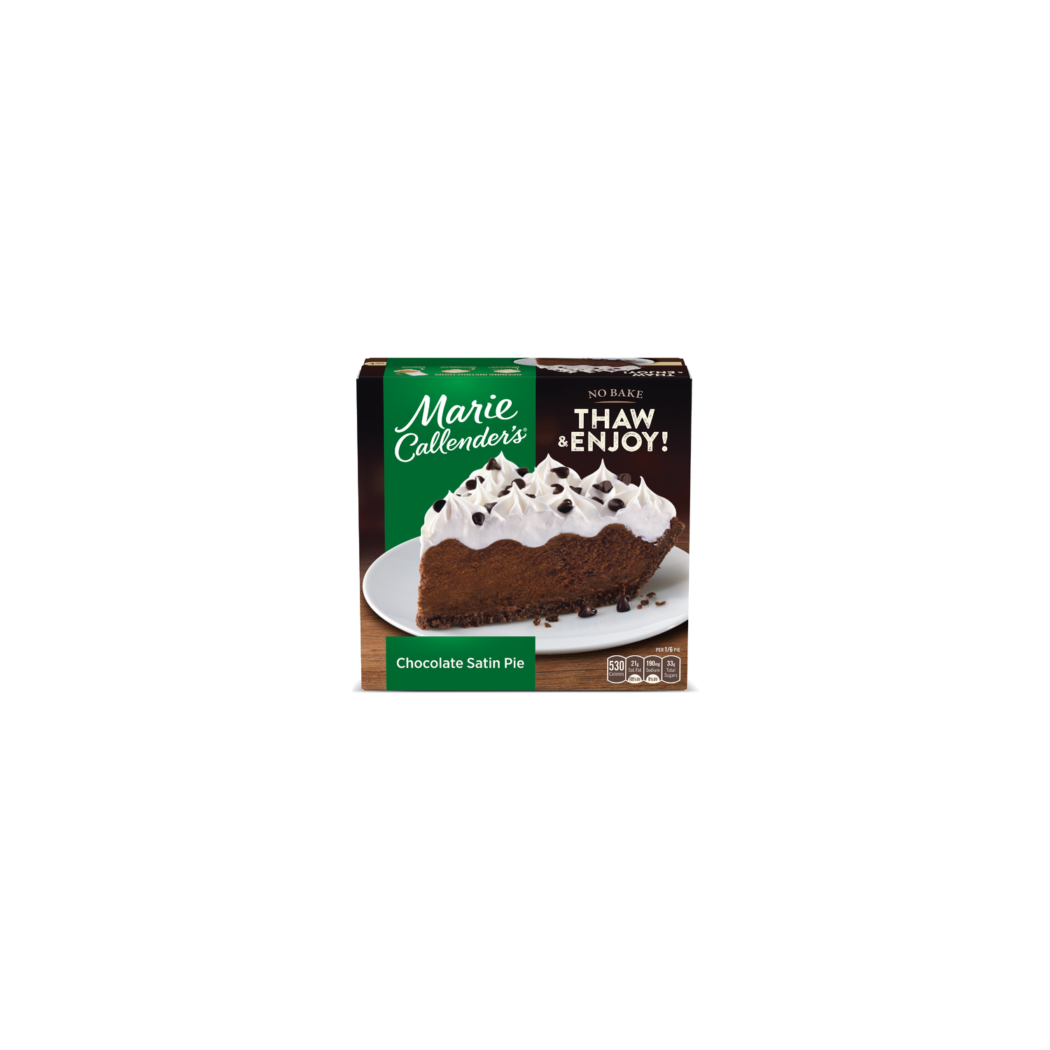 Marie Callender's Chocolate Satin Pie, Thaw & Enjoy Frozen Dessert - 25.6 Ounce Image 1 of 4