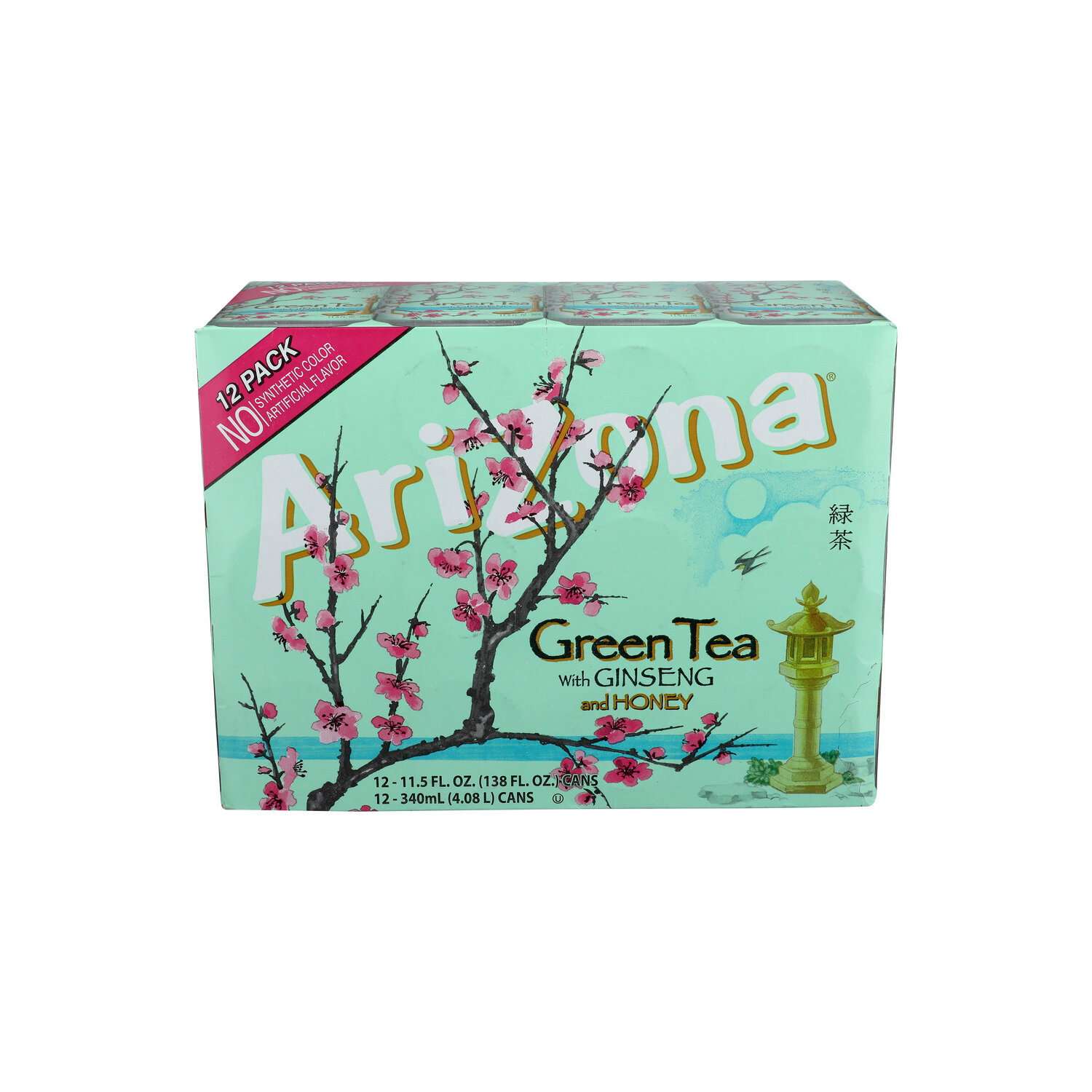 Arizona Green Tea 12 With Ginseng And Honey - 11.5 Fluid Ounce - 12 Count Image 1 of 4