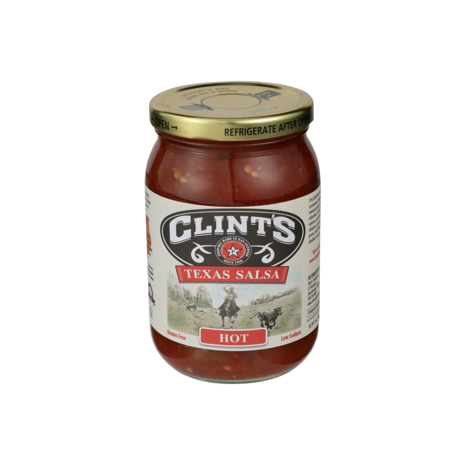 Clint's Texas Salsa Hot - 16 Ounce Image 1 of 4