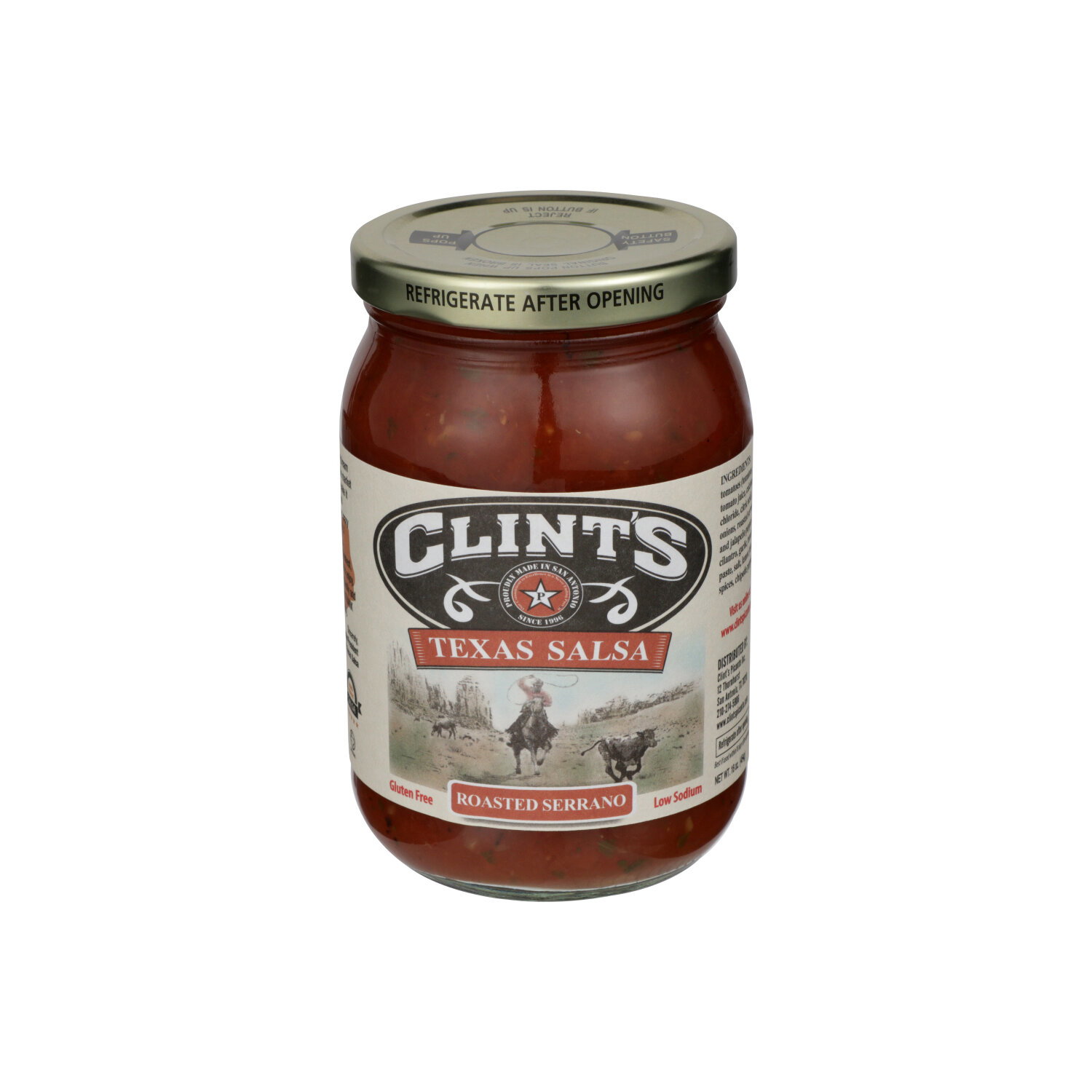 Clint's Texas Salsa Roasted Serrano Roaste - 16 Ounce Image 1 of 4