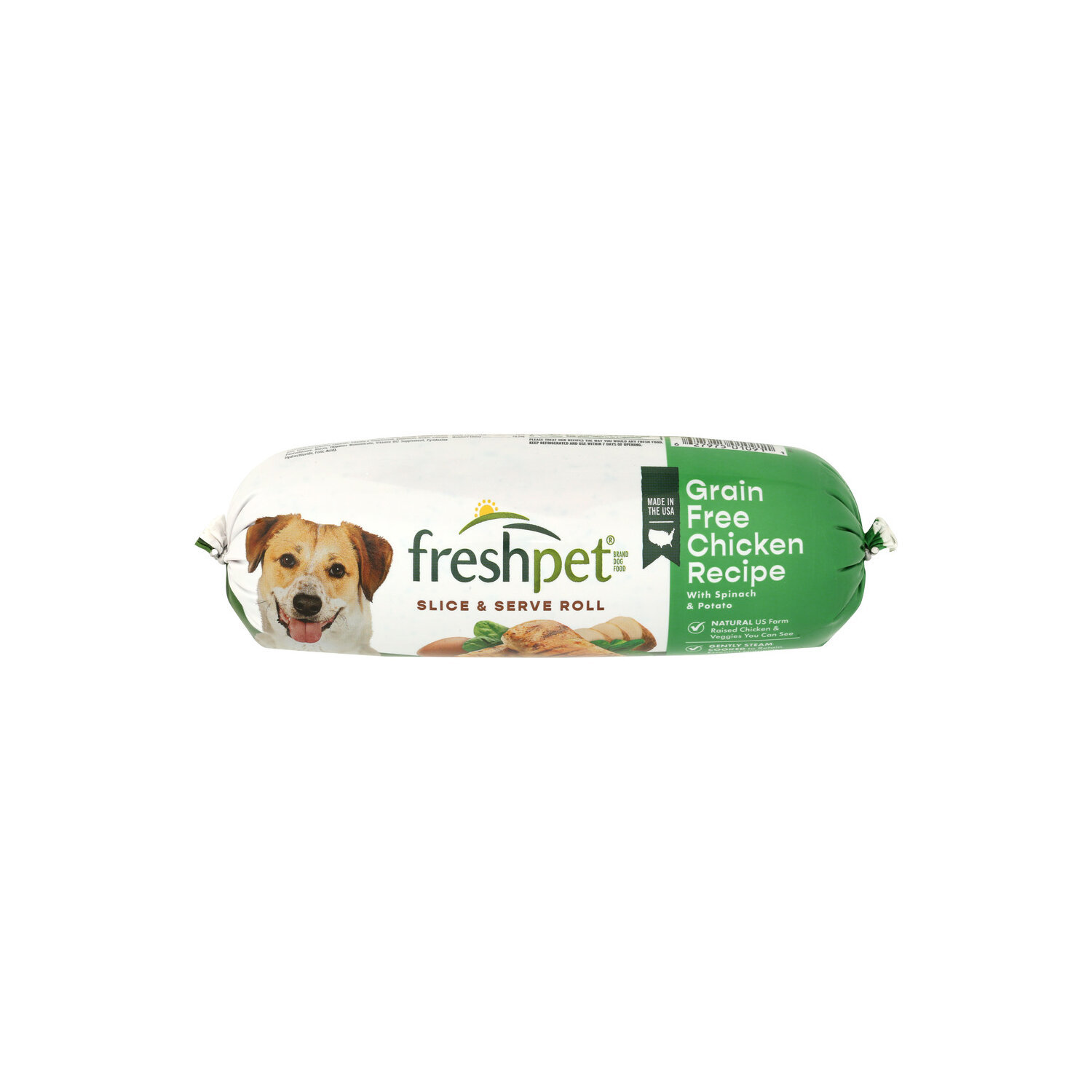 Freshpet Grain Free Chicken Recipe With Spinach & Potato Roll Dog